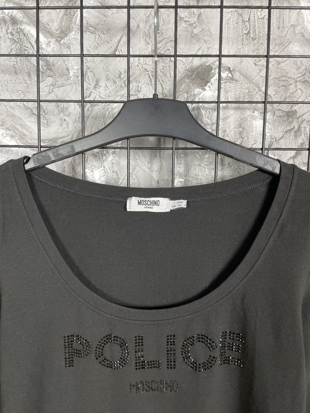 Moschino Moschino Rare Y2K Glamour Shiny Police Rhinestones Logo Top Size XL / US 12-14 / IT 48-50 - 5 Thumbnail