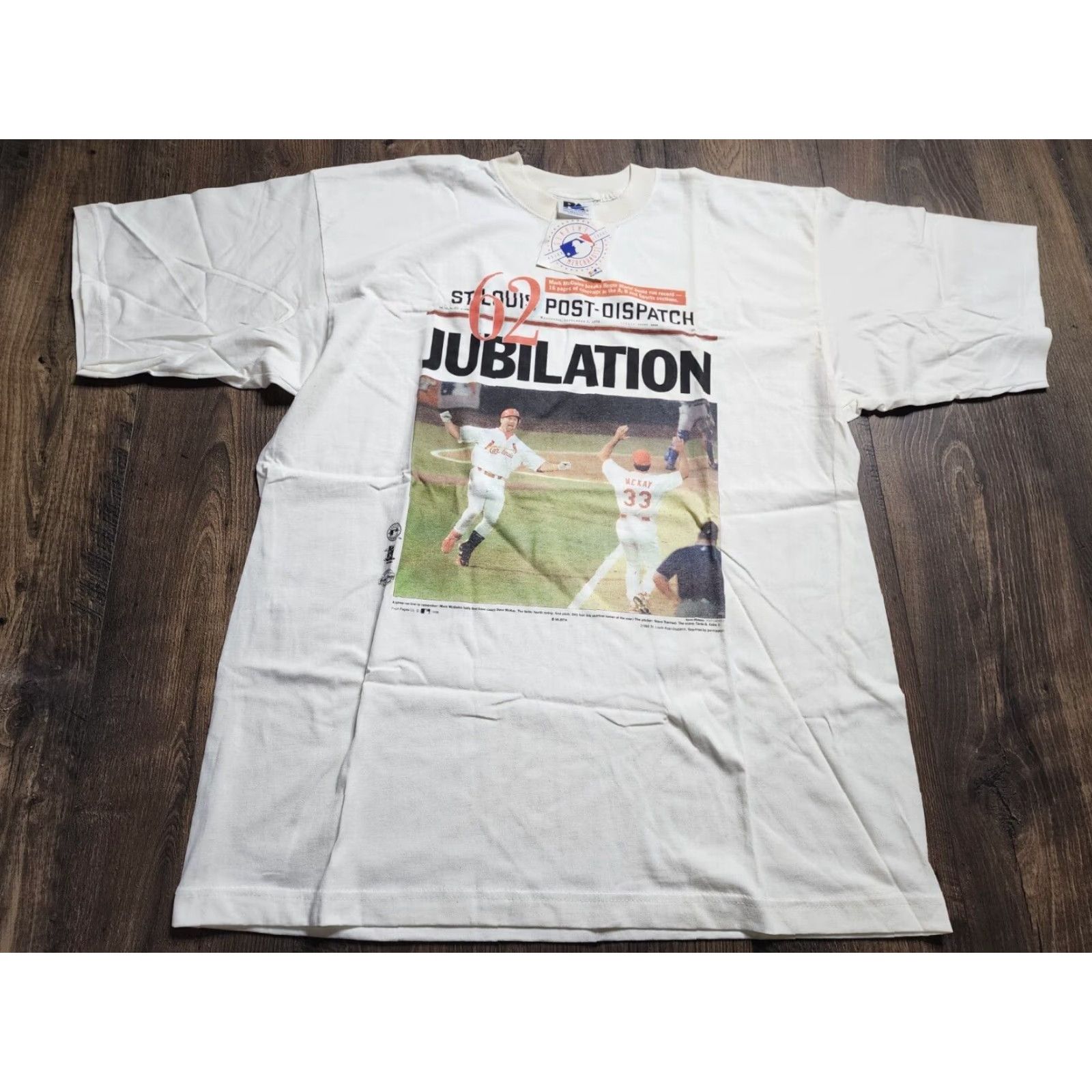 Vintage VINTAGE Royal Avalon Men's XL Baseball T-Shirt 1990s St. Louis Cardinals Mark McGwire White Size US XL / EU 56 / 4 - 2 Thumbnail