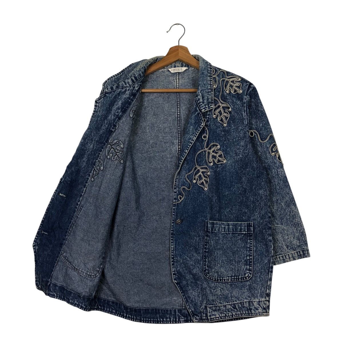 Japanese Brand 📌Vintage Denim Jacket Mireille Embroidery Issey Miyake Size US L / EU 52-54 / 3 - 12 Thumbnail