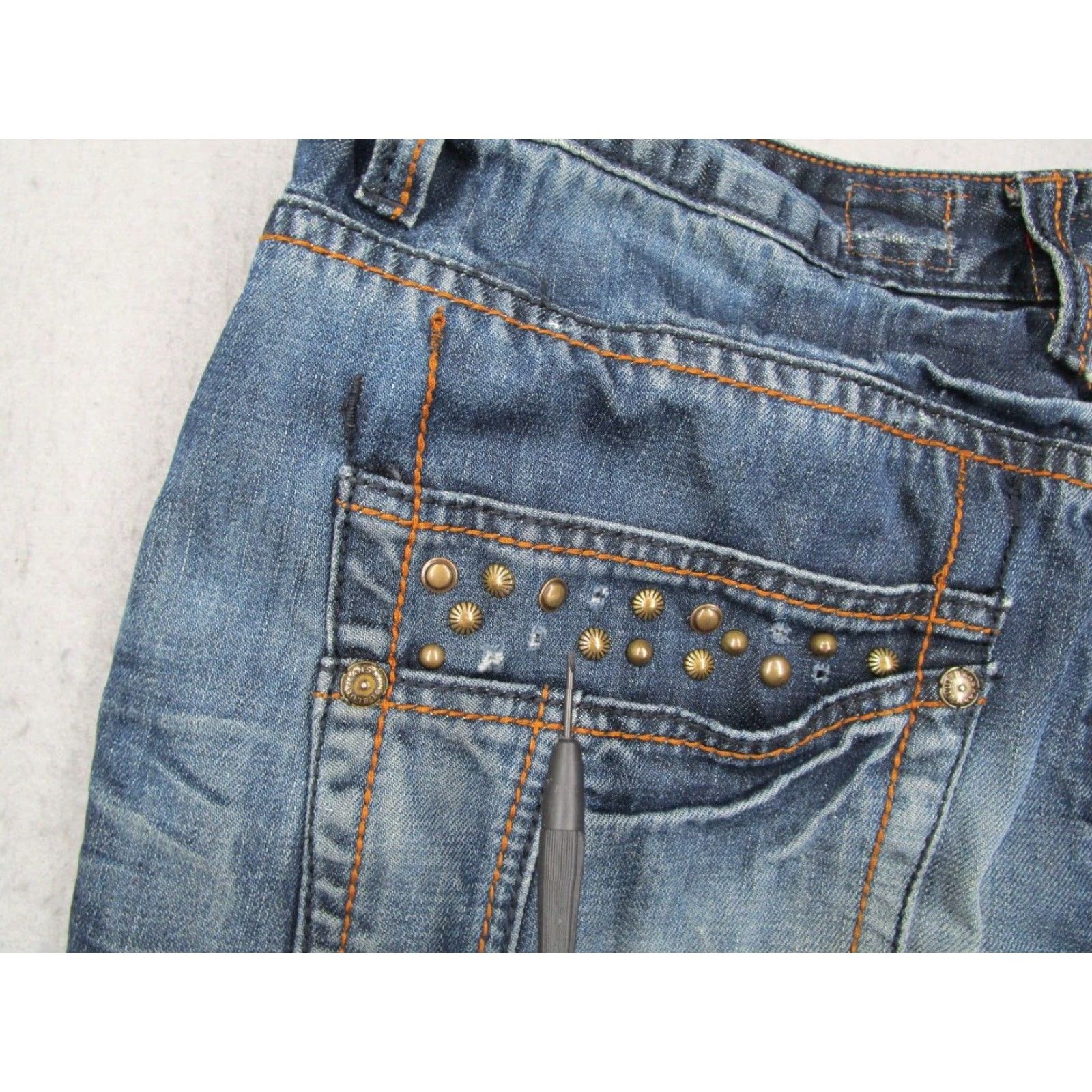 Vintage VINTAGE Kanji Jeans Men's 40 Blue Straight Fit 5-Pocket Denim Distressed Retro Y2K Size US 40 / EU 56 - 7 Thumbnail