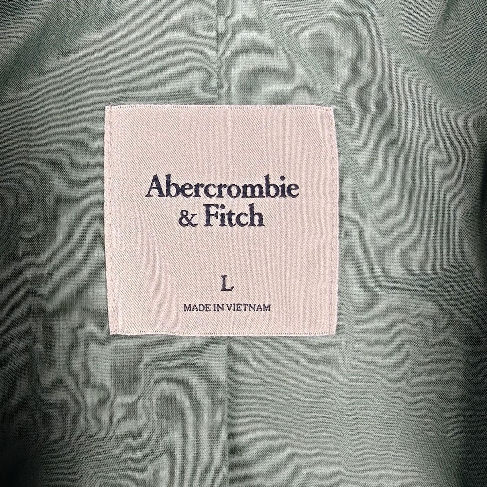 Abercrombie & Fitch Abercrombie & Fitch Blazer Womens L Green Linen Short Sleeve Two-Button Jacket Size 36" / US 14 / IT 50 - 3 Thumbnail