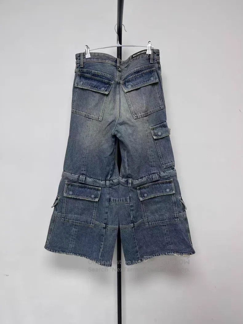 Balenciaga Balenciaga size XS Sun Bleached Light Indigo Denim Bell Bo Size US 27 - 2 Thumbnail