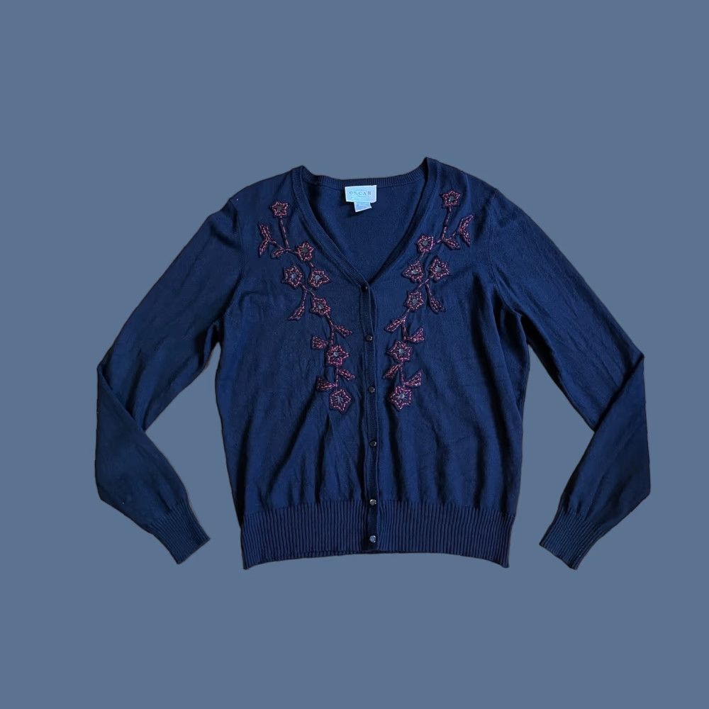 Oscar De La Renta VINTAGE Oscar de la Renta Cardigan Sweater Women’s Medium Black Size M / US 6-8 / IT 42-44 - 1 Thumbnail