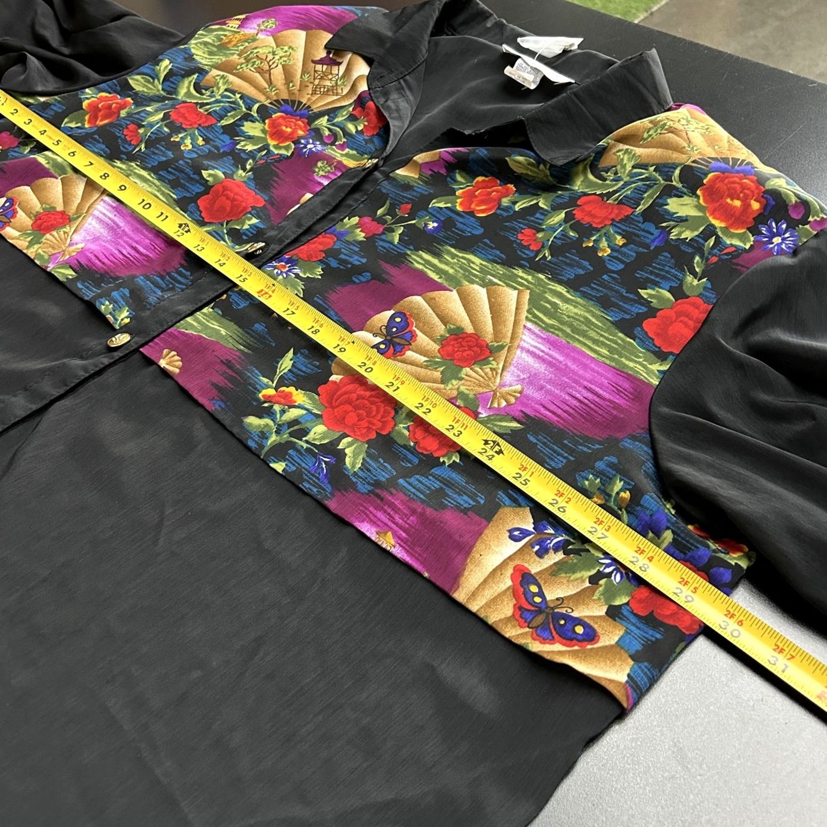 Vintage VINTAGE S.G. Sport Collection Shirt Womens 3X Black Floral Tunic Top 90s Size XXL / US 16-18 / IT 52-54 - 4 Thumbnail