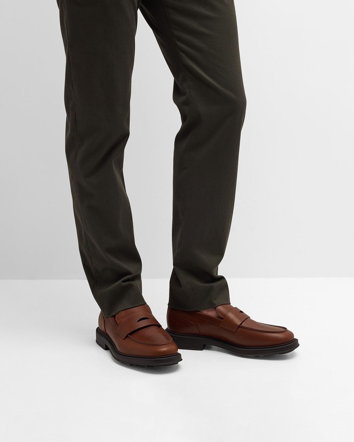 Loro Piana o1srvl11e0825 Travis Leather Penny Loafers in Brown Size US 9 / EU 42 - 2 Thumbnail