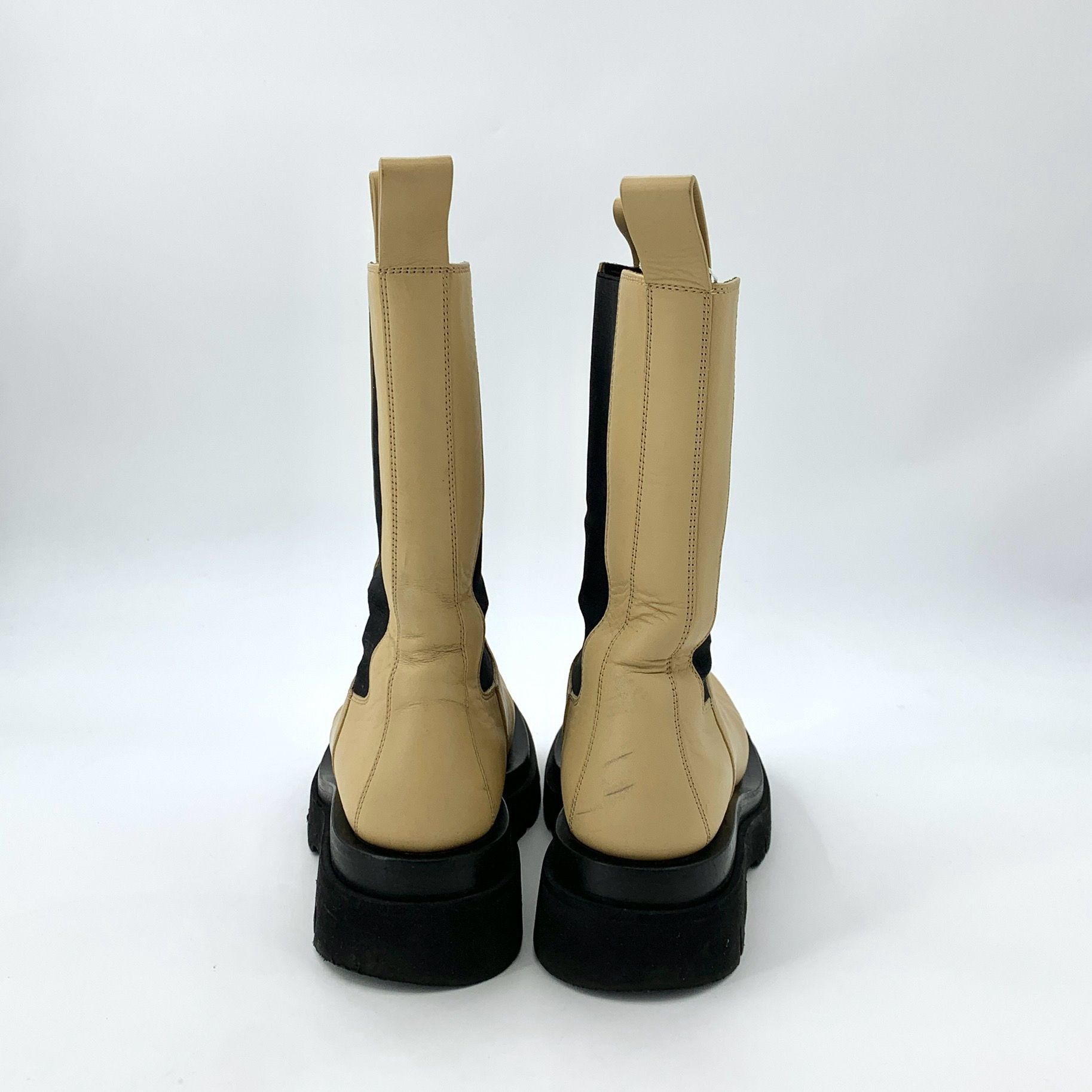 Bottega Veneta Bottega Veneta Womens Yellow Leather Platform Chelsea Boots Size US 6 / IT 36 - 3 Thumbnail