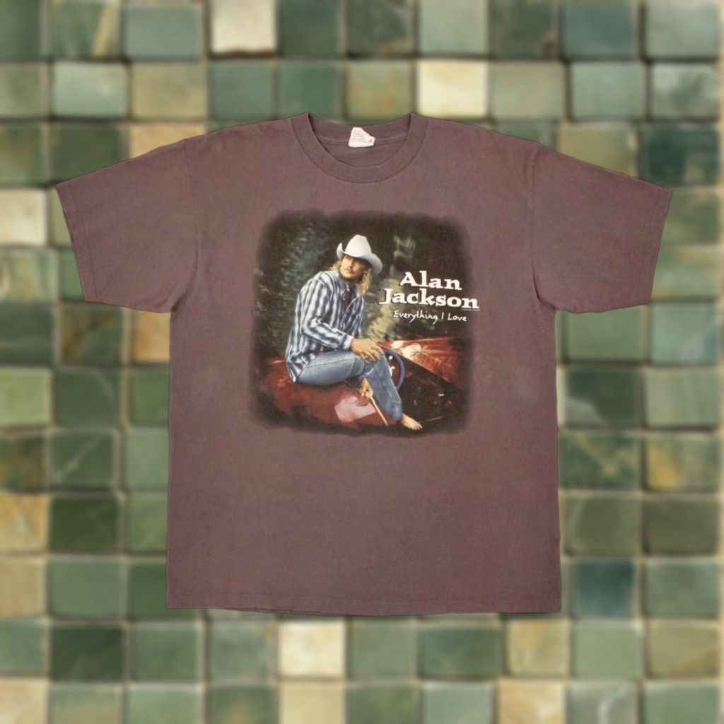 Vintage VINTAGE Men’s VTG 1990s Alan Jackson TShirt '96 Sz XL 90s Country Band T-shirt Cronies Grey Cotton Graphic Tee Mens XL 1990s Alan Jackson T-Shirt Size US XL / EU 56 / 4 - 1 Thumbnail