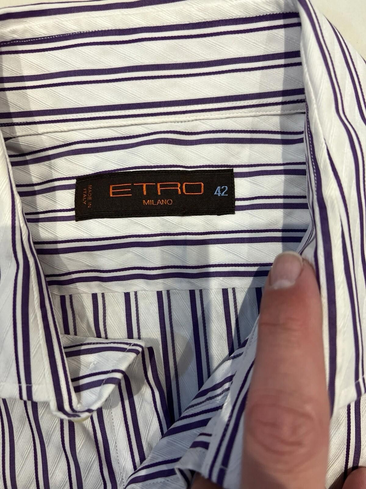 Etro Etro Milano Men's 42 Casual Dress Shirt Multi Color Stripe Size 42R - 2 Thumbnail