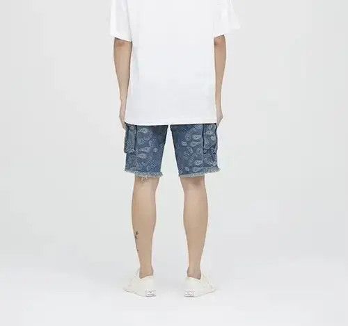 Japanese Brand 20SS Indigo Union Japan Blue Bandana Worker Shorts Size US 31 - 4 Thumbnail