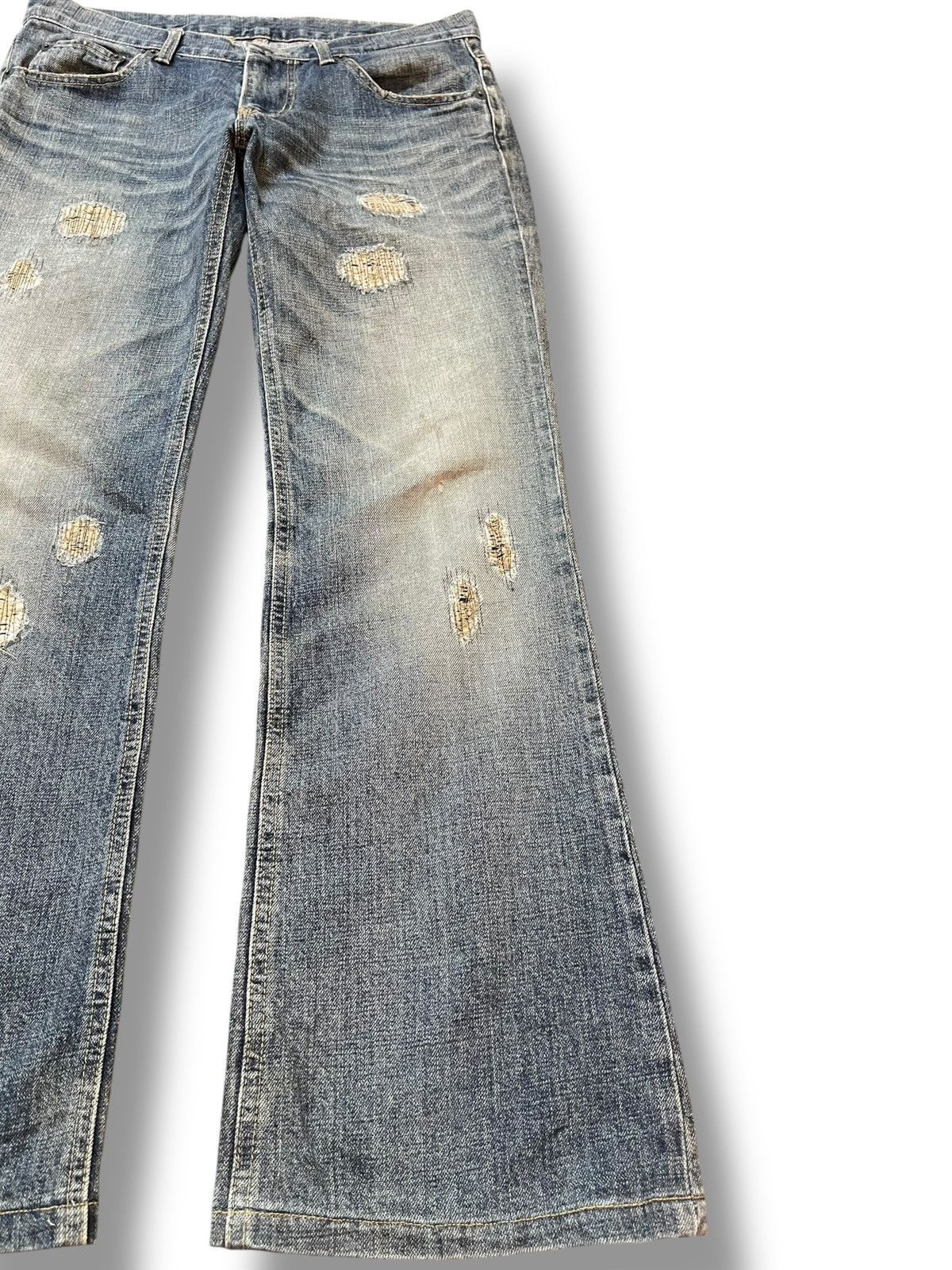 20471120 Vintage 291295 Homme Flare Grunge Distressed Denim Size US 32 / EU 48 - 4 Thumbnail