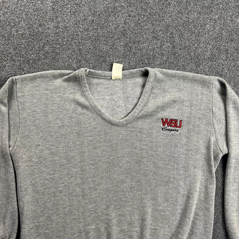 Vintage WSU Cougars Sweater Womens Large V-Neck Knit Velva Sheen Size L / US 10 / IT 46 - 2 Thumbnail