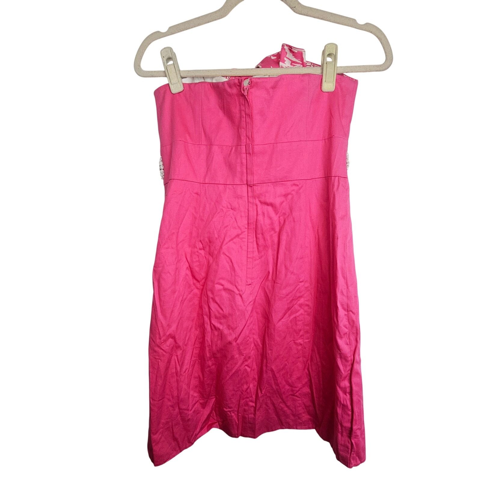 Lilly Pulitzer Lilly Pulitzer Women Strapless Mini Dress 8 Beaded Fit Flare Size M / US 6-8 / IT 42-44 - 5 Thumbnail