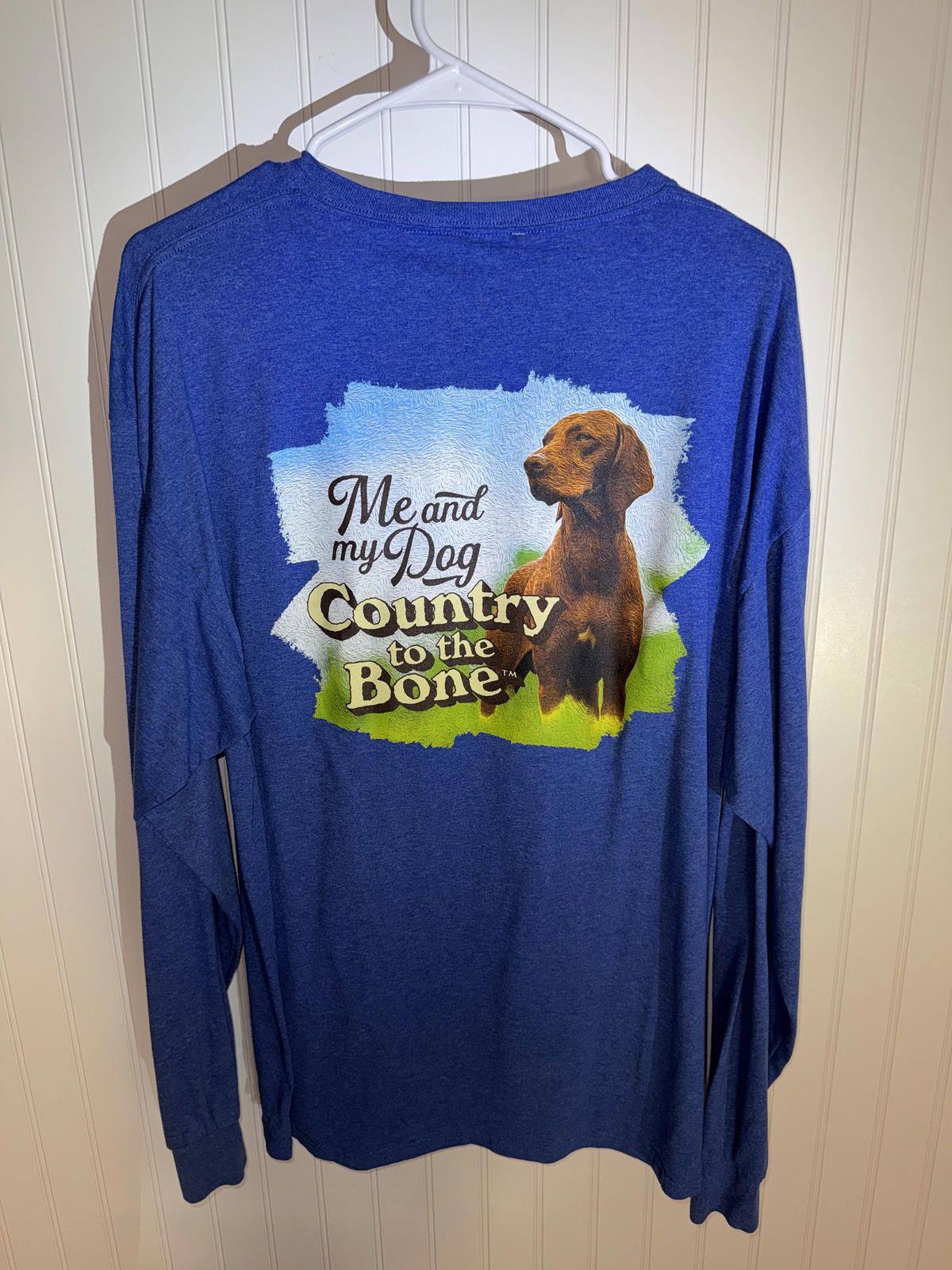 Other Country to the Bone Blue Long Sleeve T-Shirt with Dog Print Size US XL / EU 56 / 4 - 1 Thumbnail