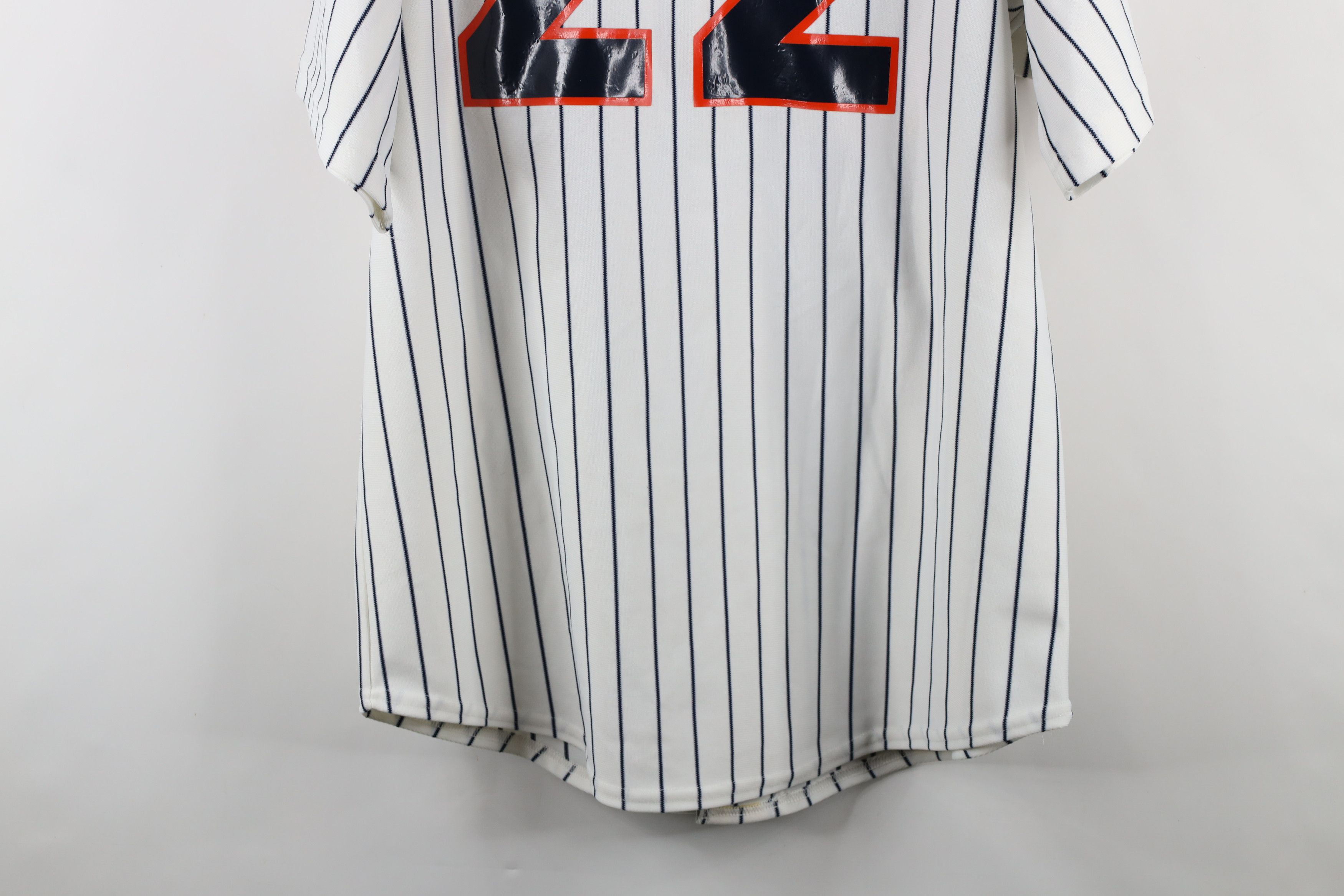 Vintage Vintage 90s Streetwear Pinstriped Baseball Jersey White USA Size US XL / EU 56 / 4 - 13 Thumbnail