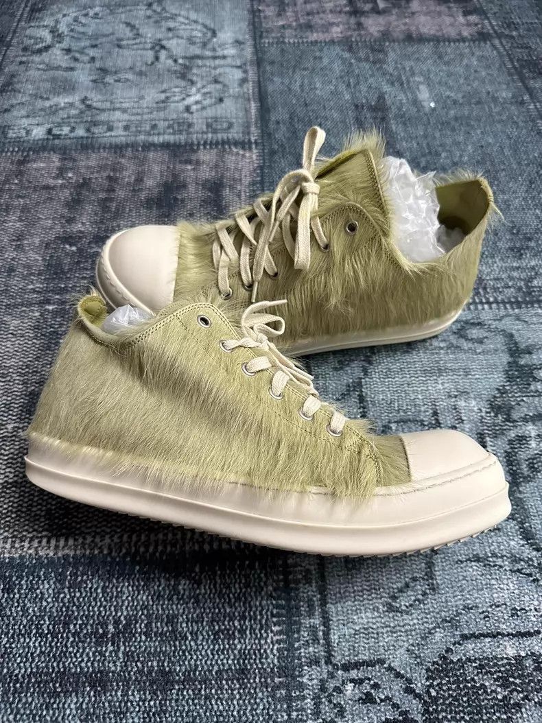 Rick Owens Rick Owens Main Line Green Horse Hair Low Top Converse sho Size US 9 / EU 42 - 4 Thumbnail