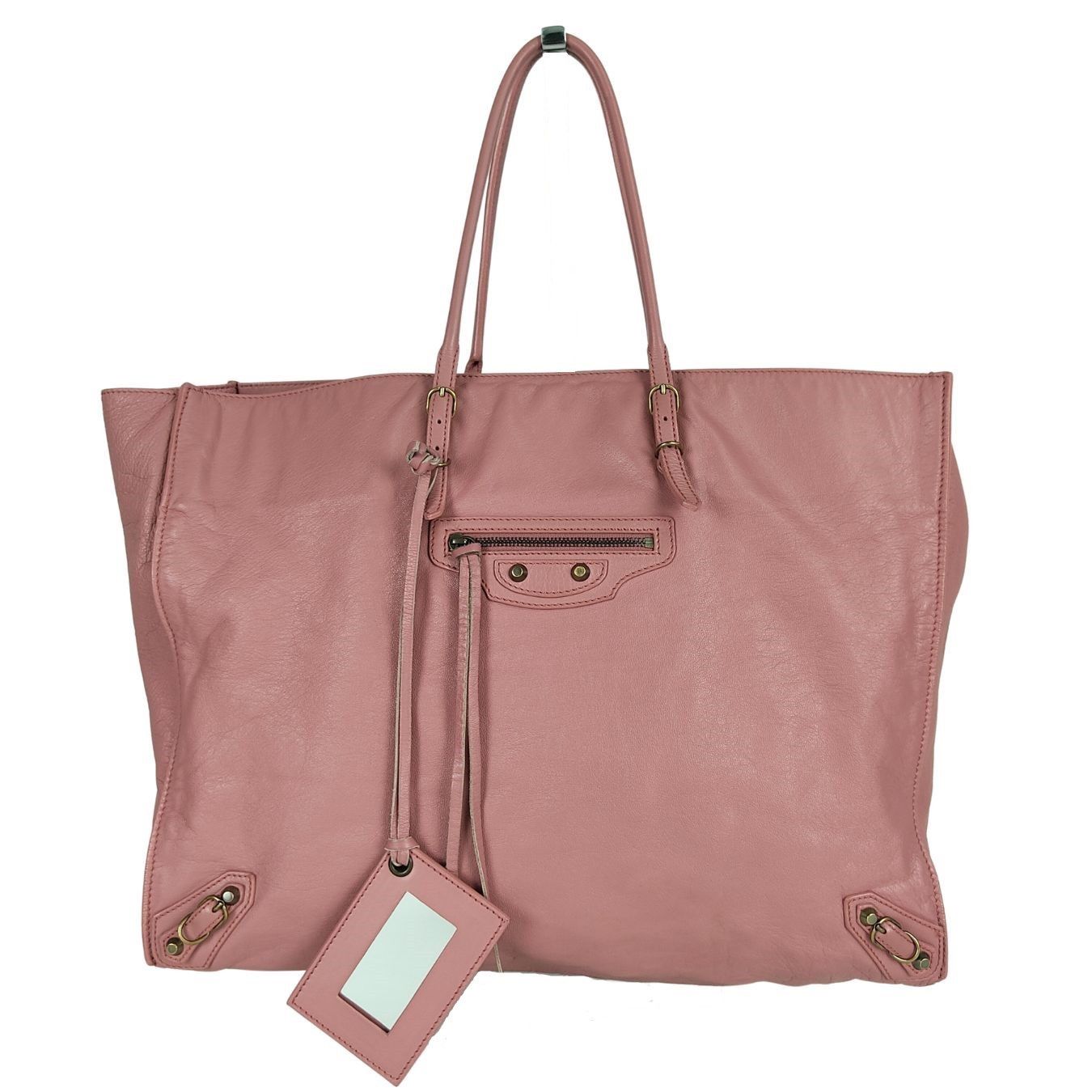 image of Balenciaga Papier A4 Shopper Bag In Pink Leather, Women's