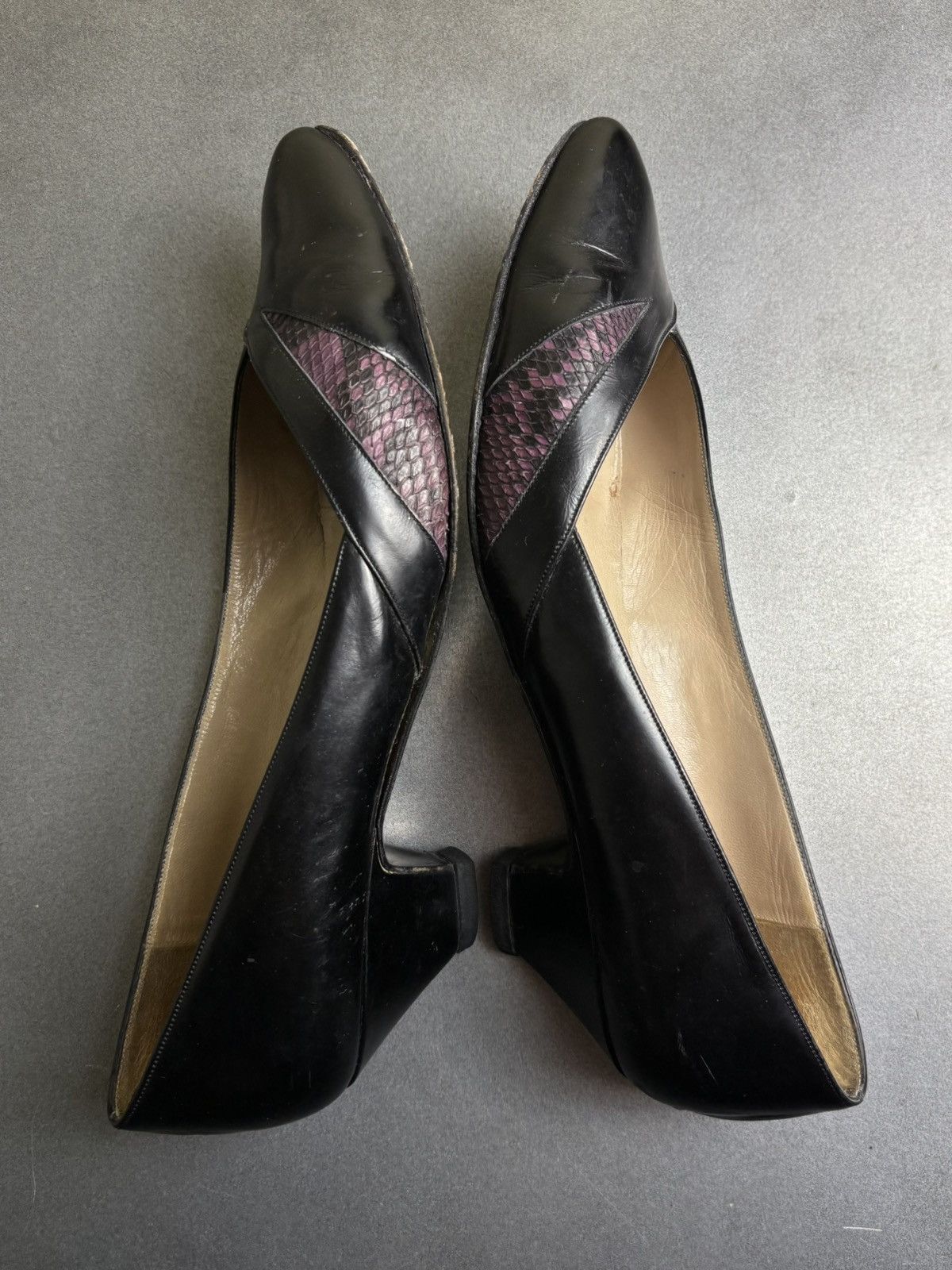 Gucci × Vintage 1970s Gucci Heels Vintage Gucci Leather Pumps Snake Skin Bag Size US 8.5 / IT 38.5 - 6 Thumbnail
