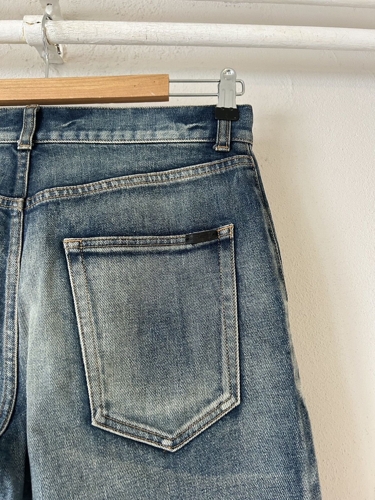 Saint Laurent Paris Saint Laurent Washed Blue Denim Jeans, D24 M/SK-MW Size US 29 - 14 Thumbnail