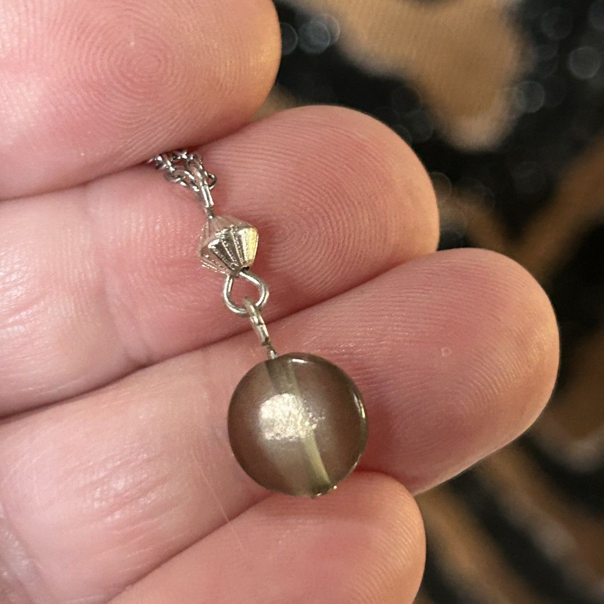 Handmade Handcrafted vintage smoky quartz pendant on chain necklace Size ONE SIZE - 1 Thumbnail