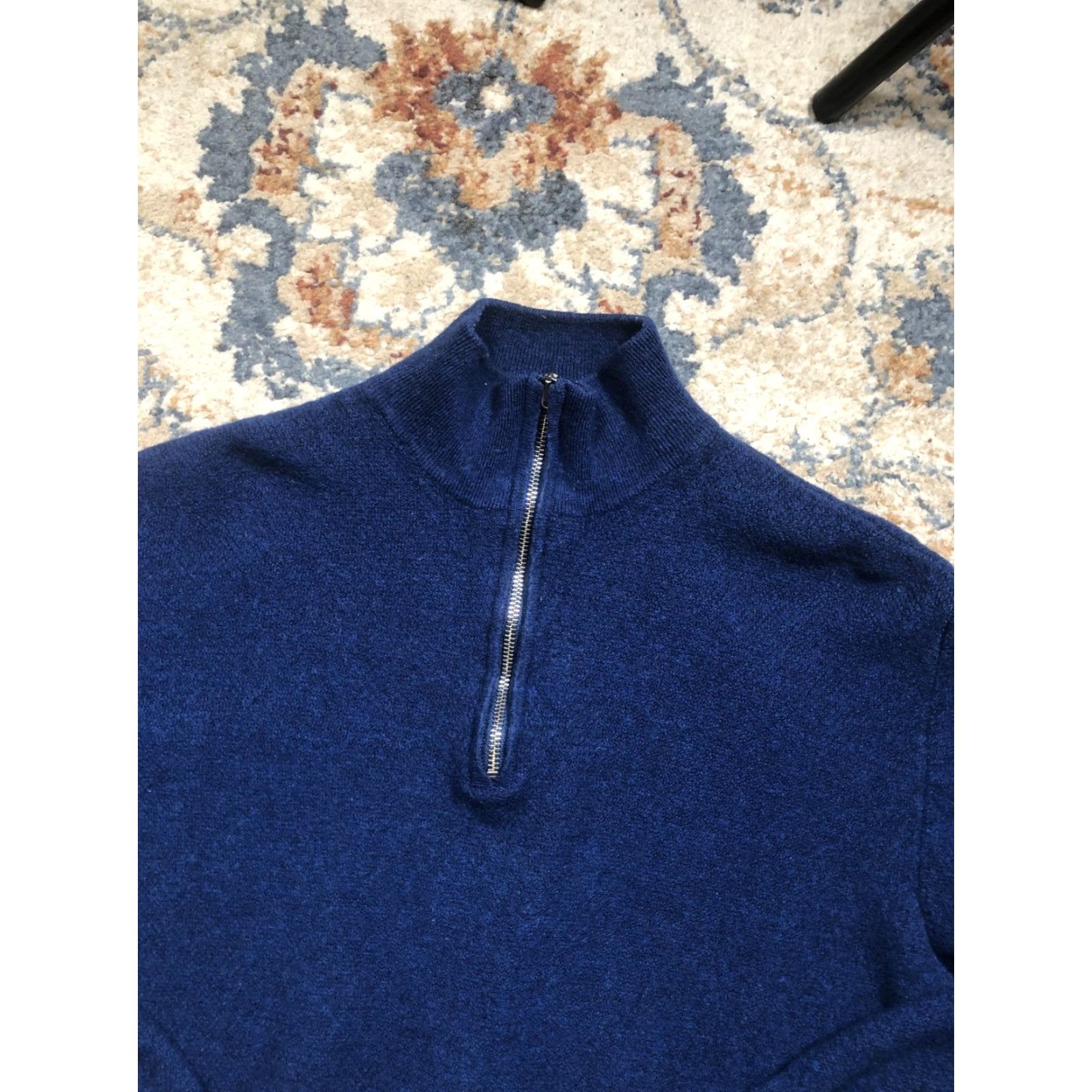 Allen Edmonds VINTAGE? No. Allen Edmonds Sweater Mens XL Blue Merino Wool Half Zip Pullover Italy Mock Neck Knit Solid 1/4 Zip Regular Men Wool Pullover Size US XL / EU 56 / 4 - 6 Thumbnail