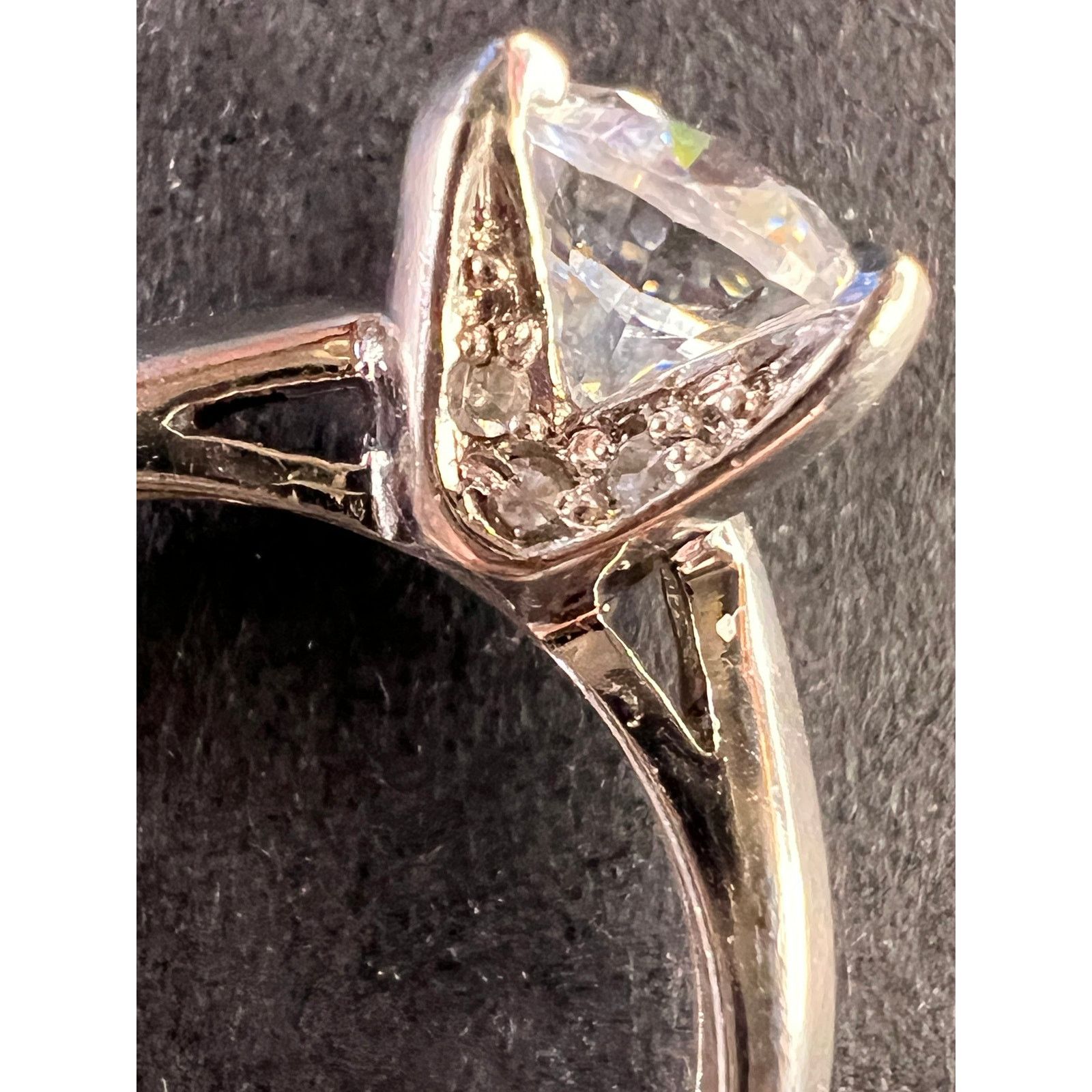 Other Vintage CZ solitaire sterling silver ring size 7 Size ONE SIZE - 4 Thumbnail