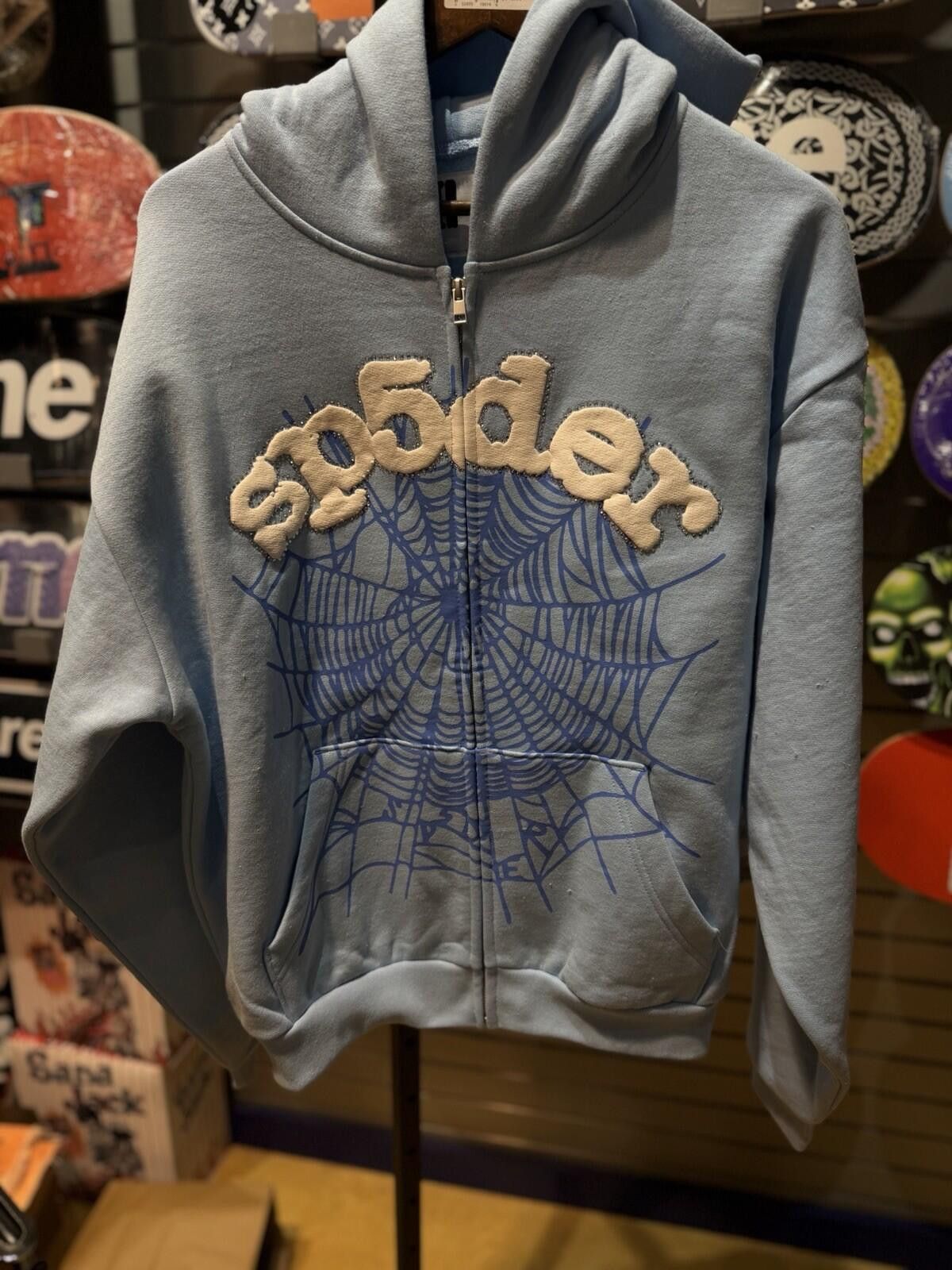 Sp5der Sp5der Stone Hoodie Size (Medium) 2026 100% Authentic Blue Size US M / EU 48-50 / 2 - 1 Thumbnail