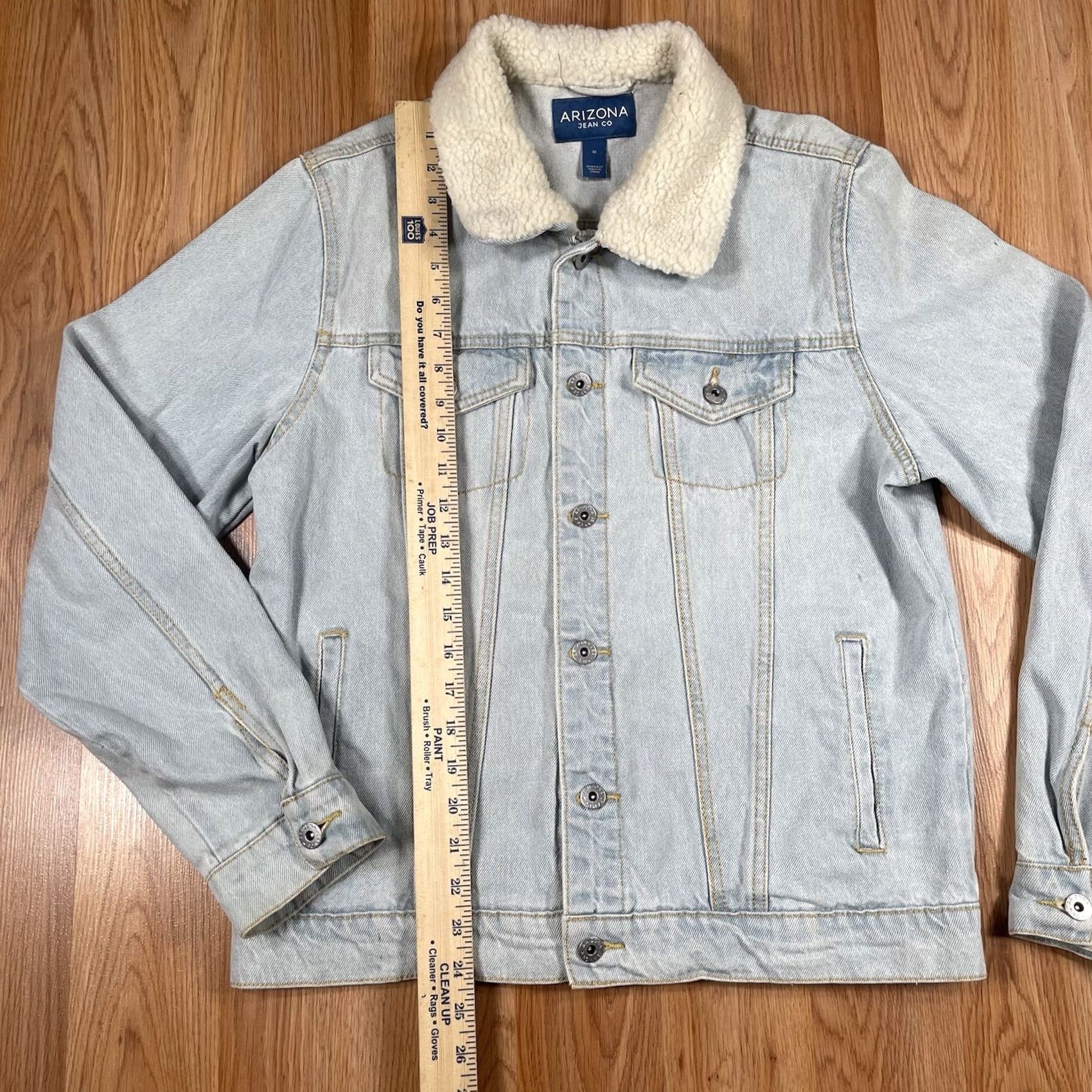 Vintage Arizona Jean Co Denim Jacket Mens M Medium Blue 100% Cotton Trucker Jacket Size US 31 - 4 Thumbnail