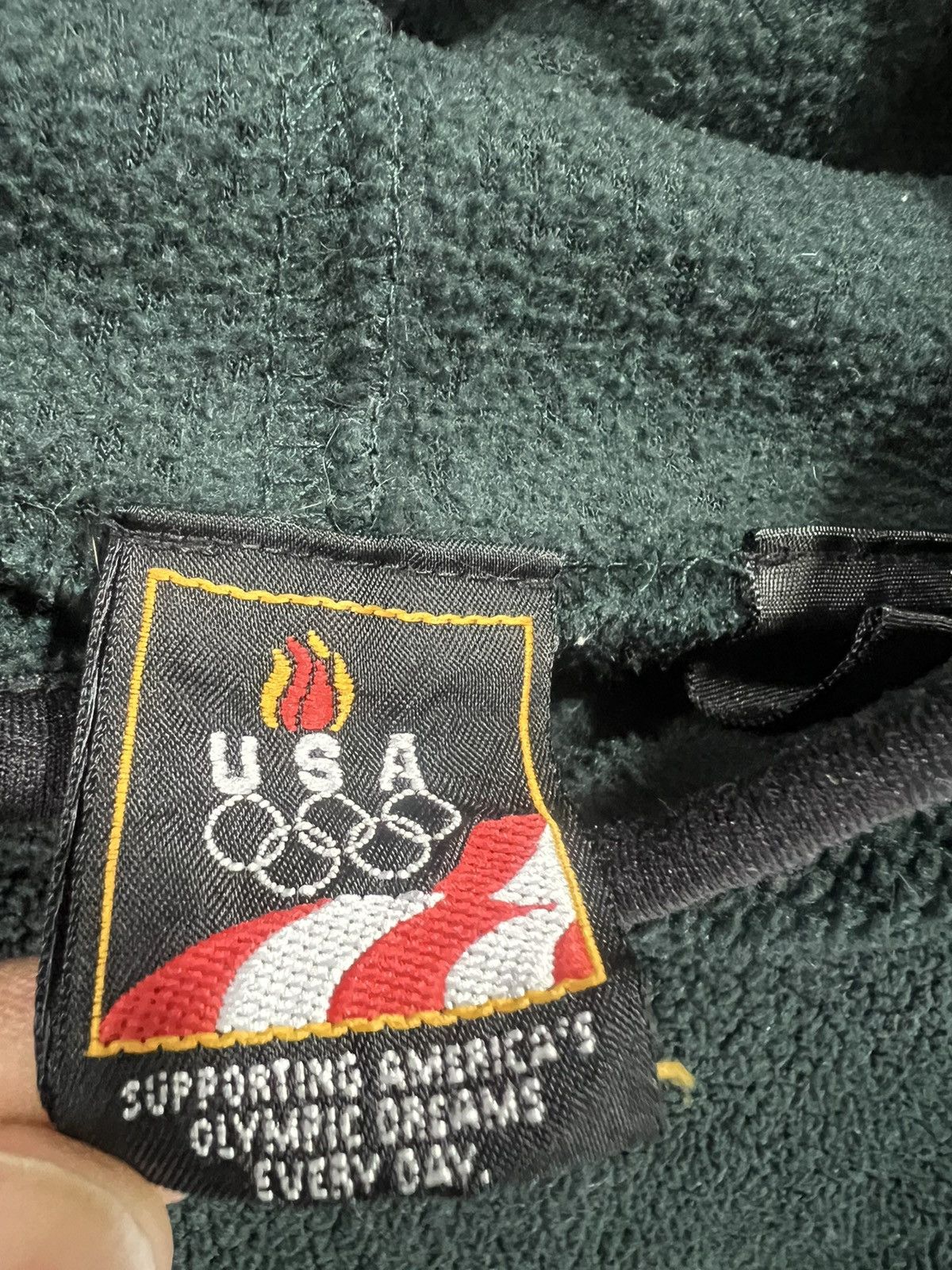 Vintage Vintage USA Olympic Fleece Sweater Hoodie forest green Size US M / EU 48-50 / 2 - 3 Thumbnail