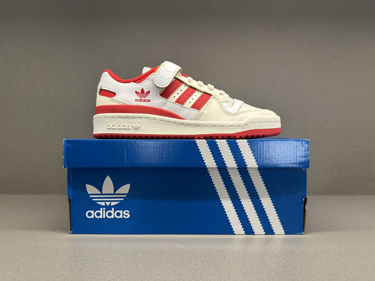 Adidas Adidas Forum 84 Low Off White Vivid Red Footwear White Size US 6.5 / IT 36.5 - 3 Thumbnail