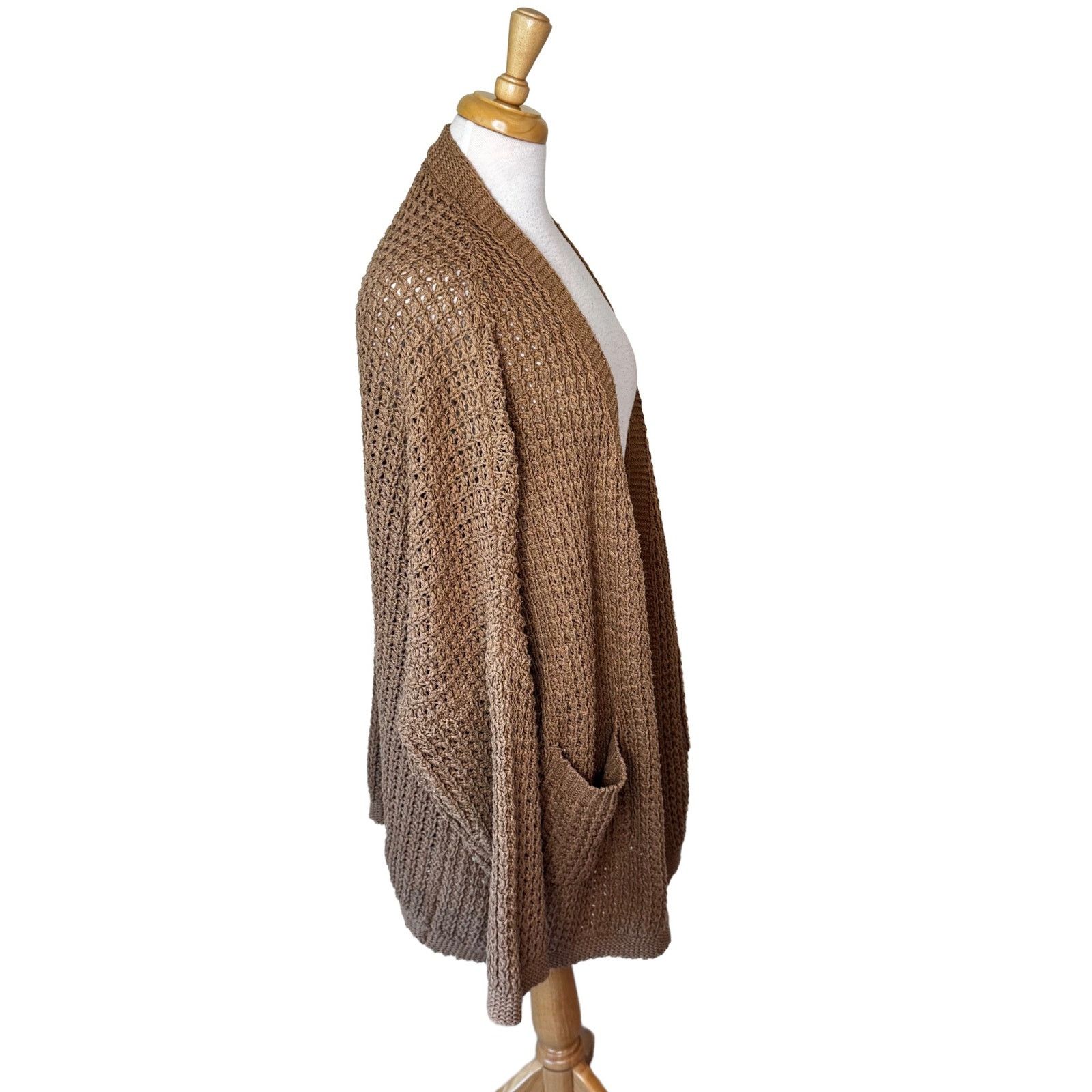 Other SOLAI the label cotton blend chucky knit open front cardigan Size M / US 6-8 / IT 42-44 - 4 Thumbnail