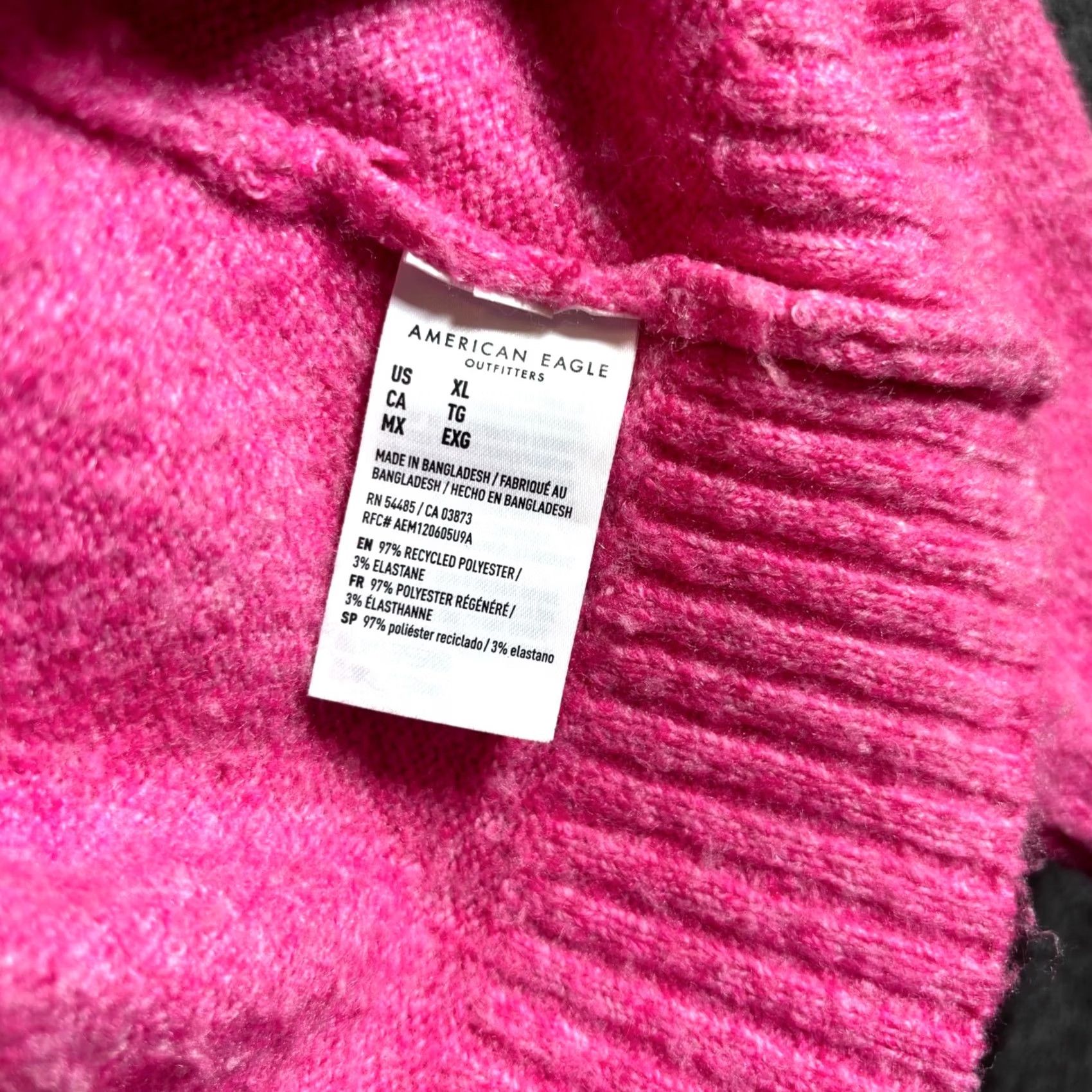 American Eagle Outfitters American Eagle Outfitters Sweater Womens XL Pink Polyester Winter Preppy Stretch Size XL / US 12-14 / IT 48-50 - 3 Thumbnail