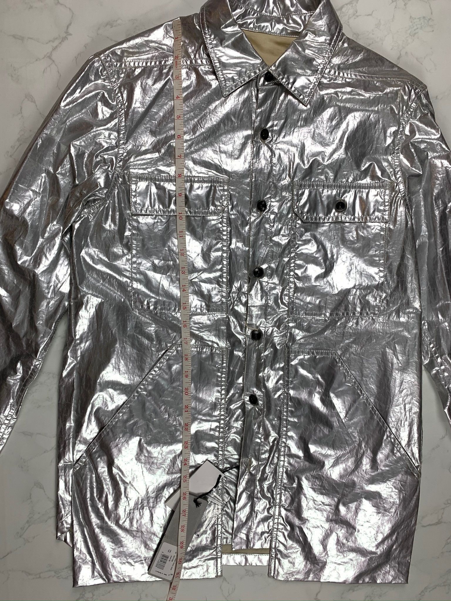 Rick Owens × Rick Owens Drkshdw 🔥75% OFF🔥 [SALE] Rick Owens Silver Cargo Pocket Overshirt Size US S / EU 44-46 / 1 - 7 Thumbnail