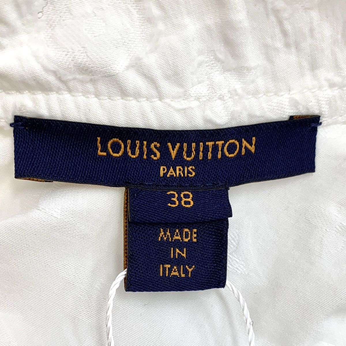 Louis Vuitton Louis Vuitton White Logo Embossed Cotton Lace Dress Size S / US 4 / IT 40 - 5 Thumbnail