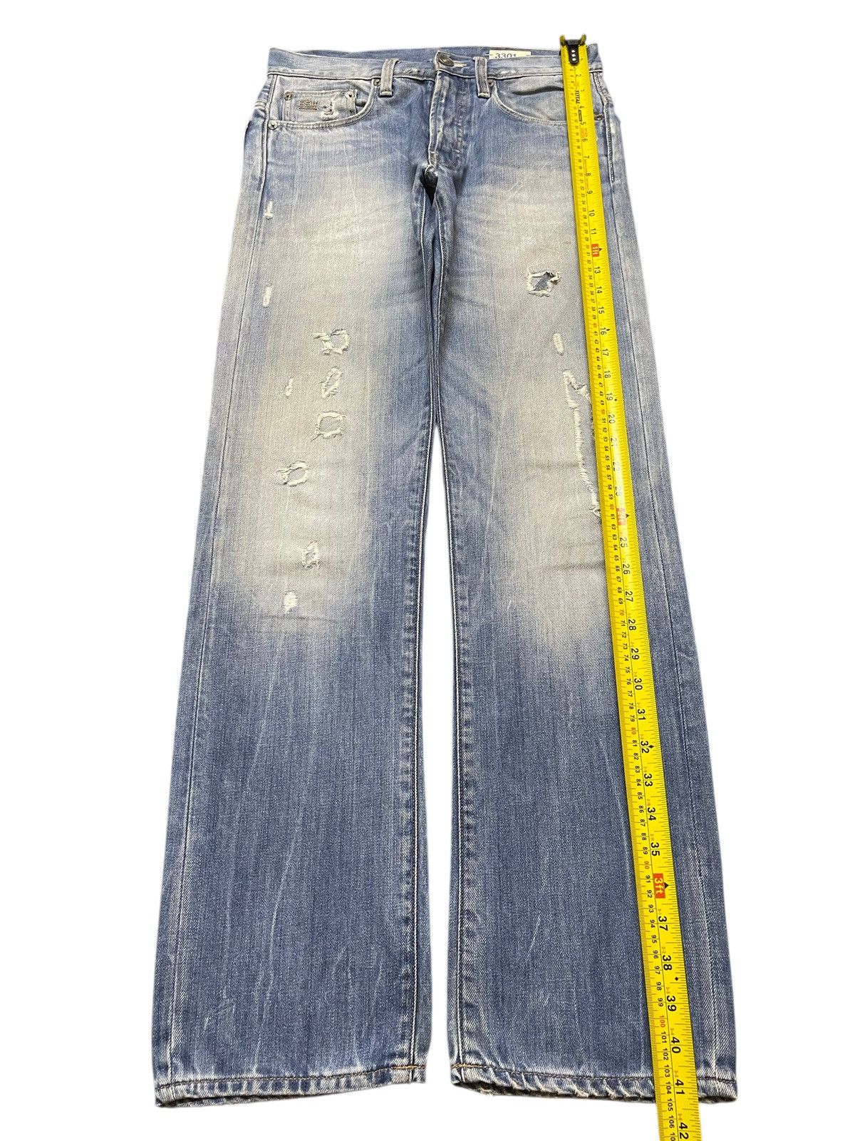 G-Star Vintage Gstar Raw Mud Faded Wash Whiskers Distressed Jeans Size US 30 / EU 46 - 12 Thumbnail