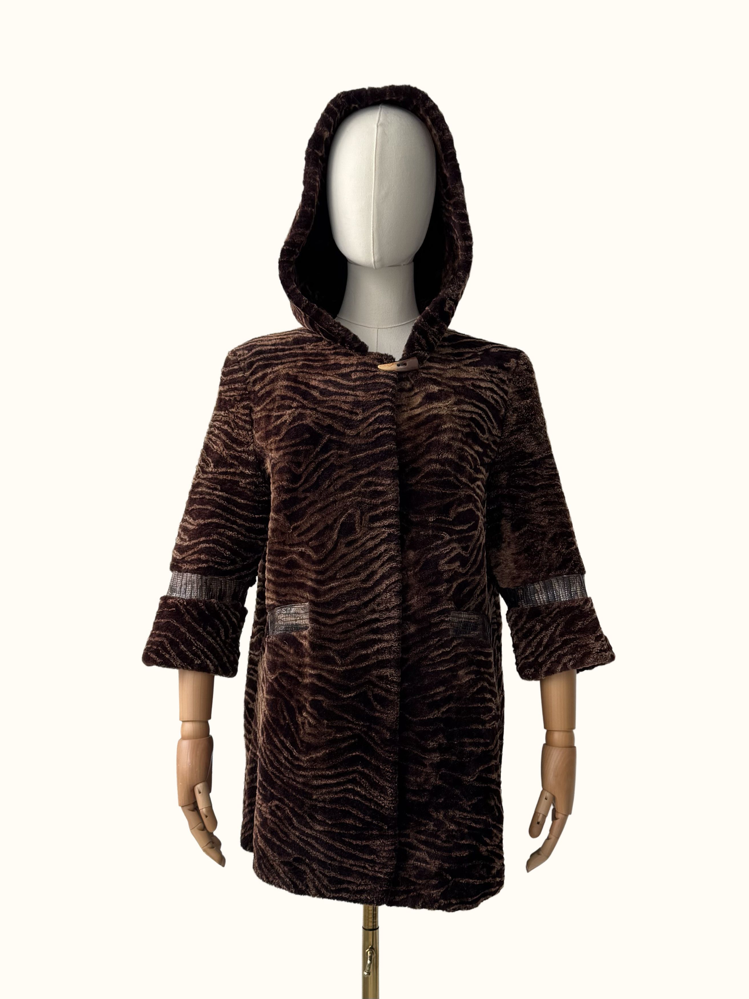 Vintage Vintage Real Sheepskin Hooded Coat(B409)E2D15 Size M / US 6-8 / IT 42-44 - 2 Thumbnail