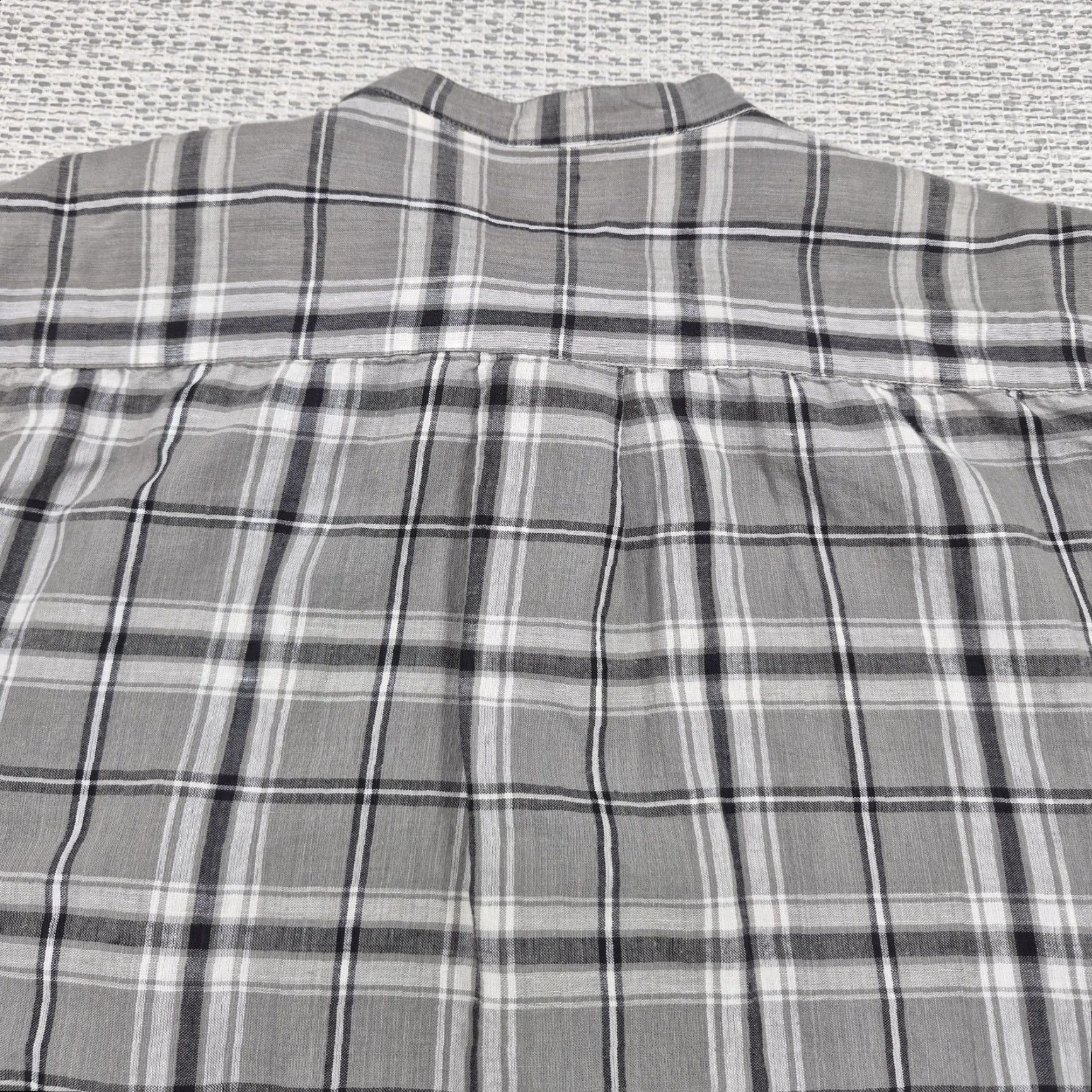 Bugle Boy Bugle Boy Button Up Shirt Mens Large Gray Plaid Band Collar Long Sleeve vintage Size US L / EU 52-54 / 3 - 7 Thumbnail