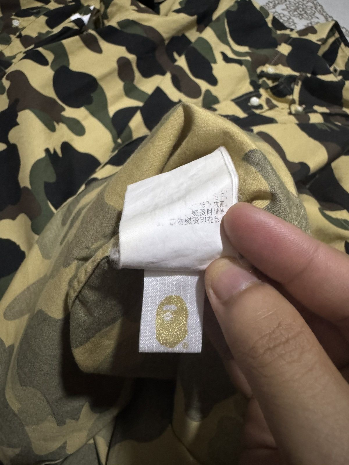 Bape OG A Bathing Ape 1st Camo BD L/S Spellout Shirt Size US XL / EU 56 / 4 - 12 Thumbnail