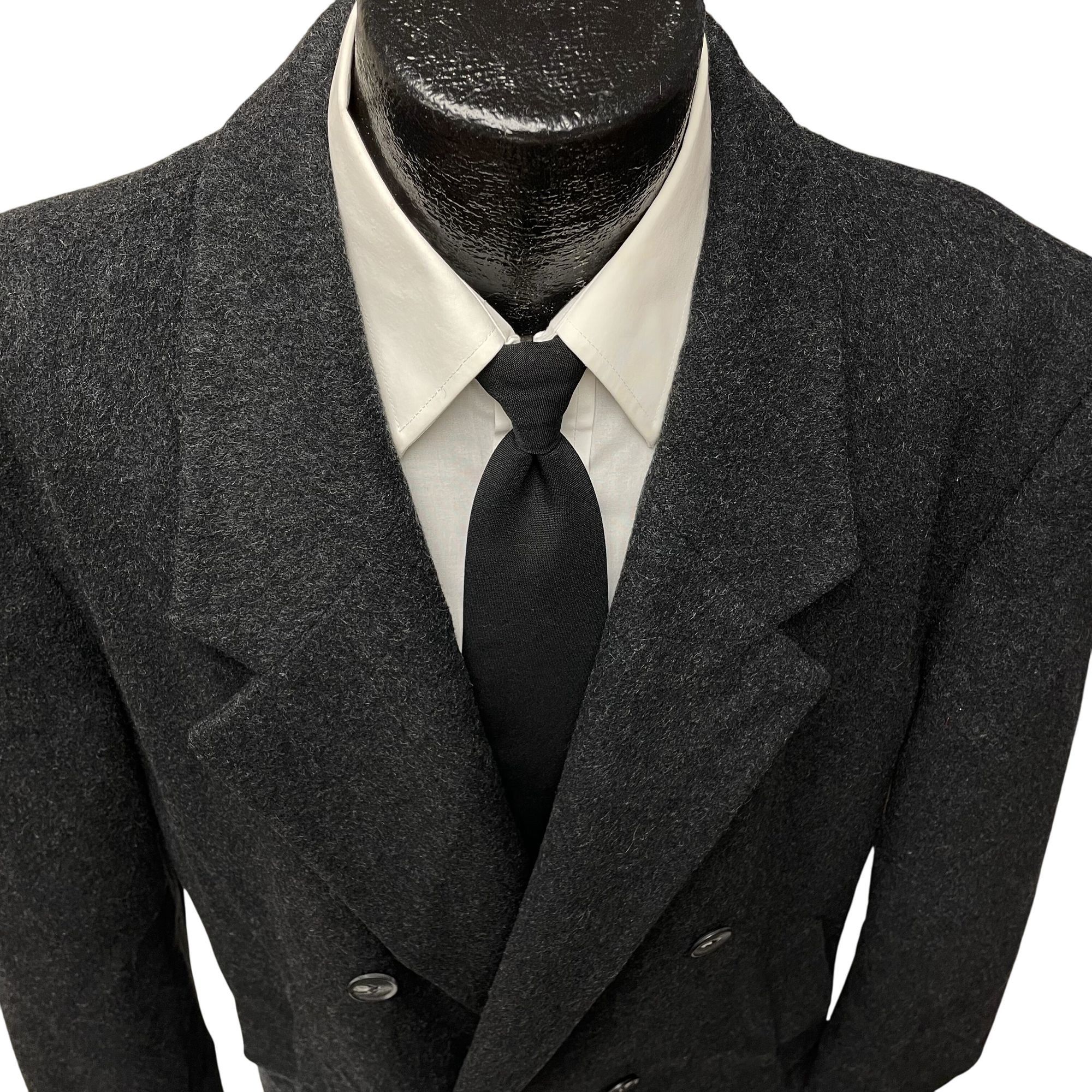Stafford Vtg Stafford Charcoal Long Coat Wool Double Breasted Jacket Size US XL / EU 56 / 4 - 2 Thumbnail