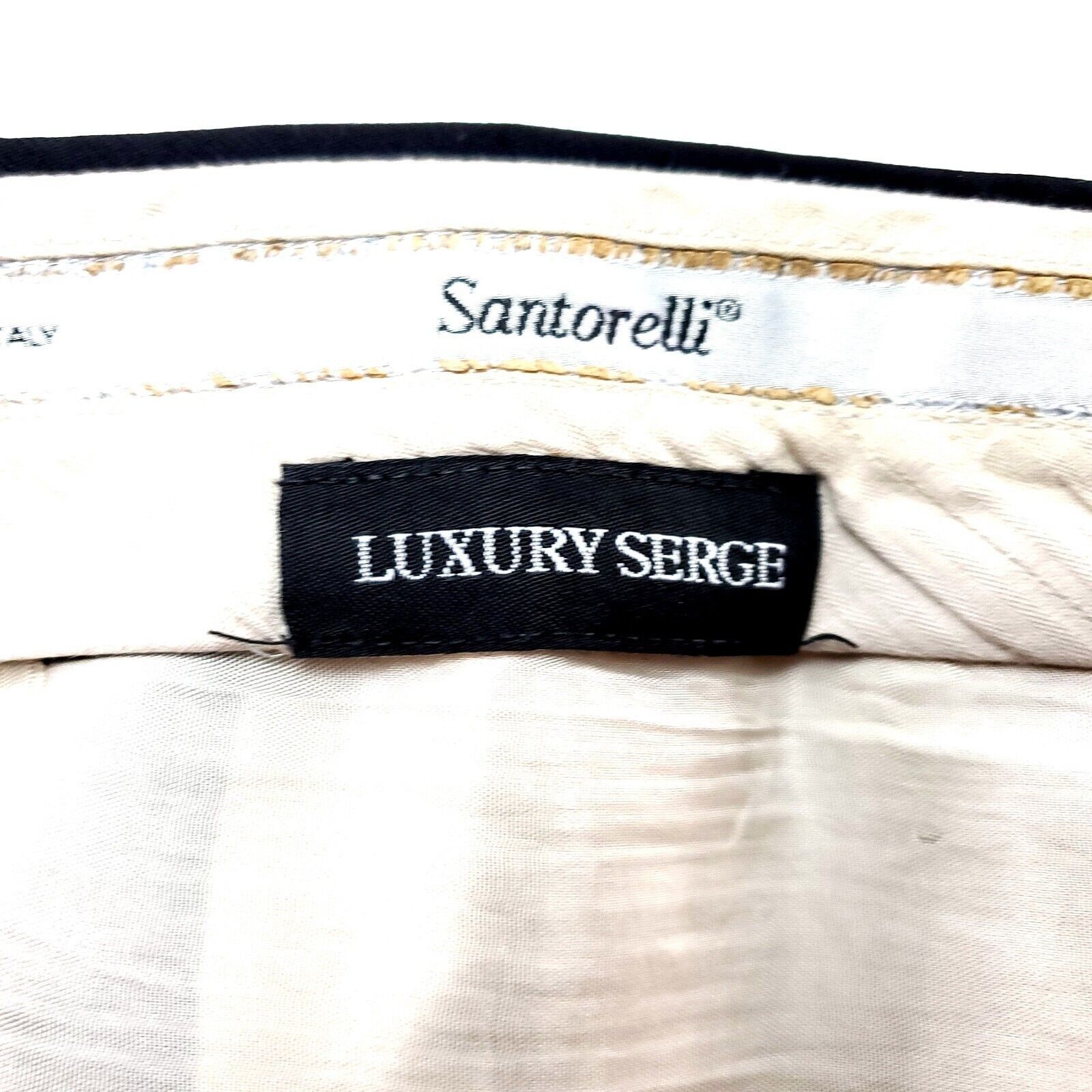 Santorelli Santorelli Luxury Serge Wool Dress Pants 43/28 Black Pleated Size 42R - 4 Thumbnail