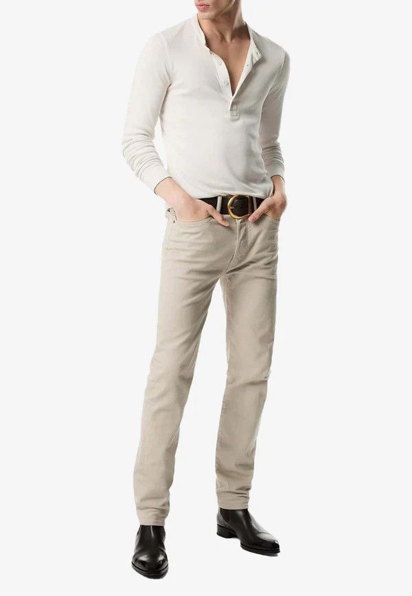 Tom Ford o1w1db10525 DPR001 Regular Jeans in Light Beige Size US 36 / EU 52 - 3 Thumbnail