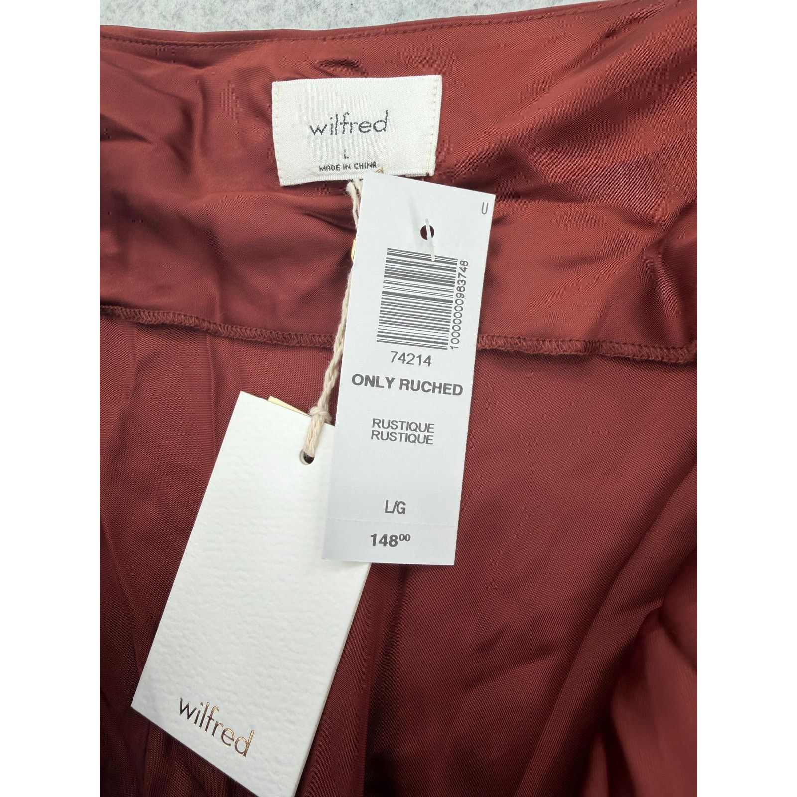 Aritzia NWT Wilfred Only Ruched Rustique Silky Slip Dress Size LARGE Size L / US 10 / IT 46 - 4 Thumbnail