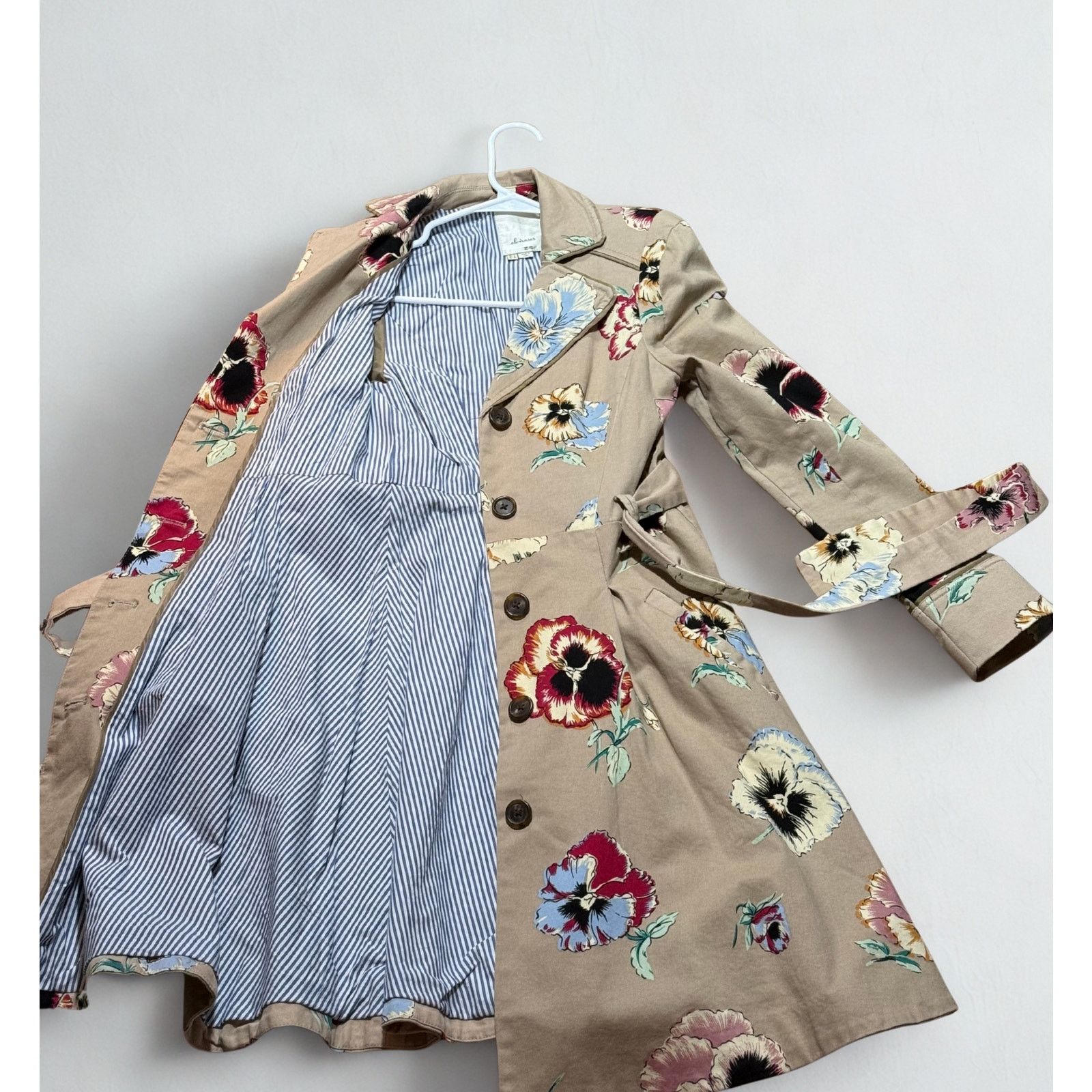 Anthropologie Anthropologie Elevenses Floral Trench coat Dress Women's 0 Size XS / US 0-2 / IT 36-38 - 4 Thumbnail