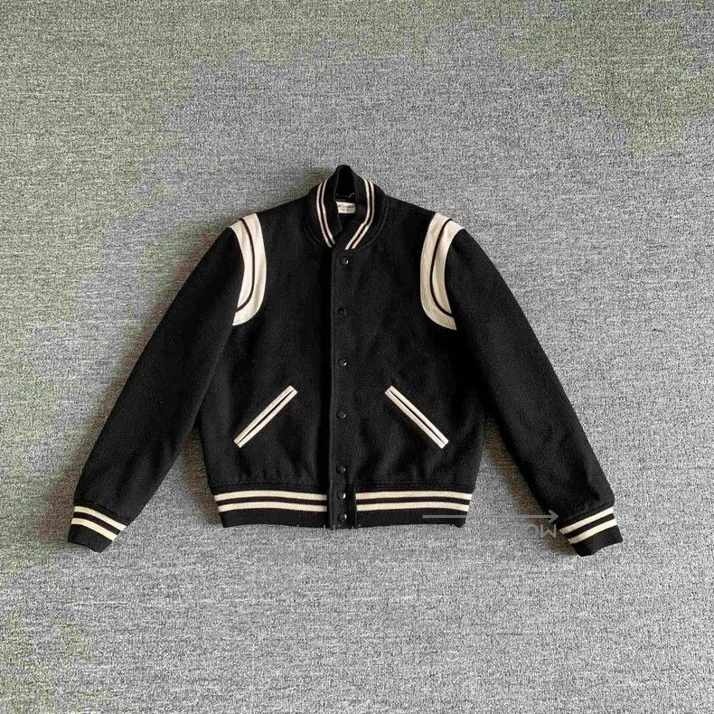 Saint Laurent Paris YSL Striped Casual Button Baseball Jacket. Size US M / EU 48-50 / 2 - 4 Thumbnail