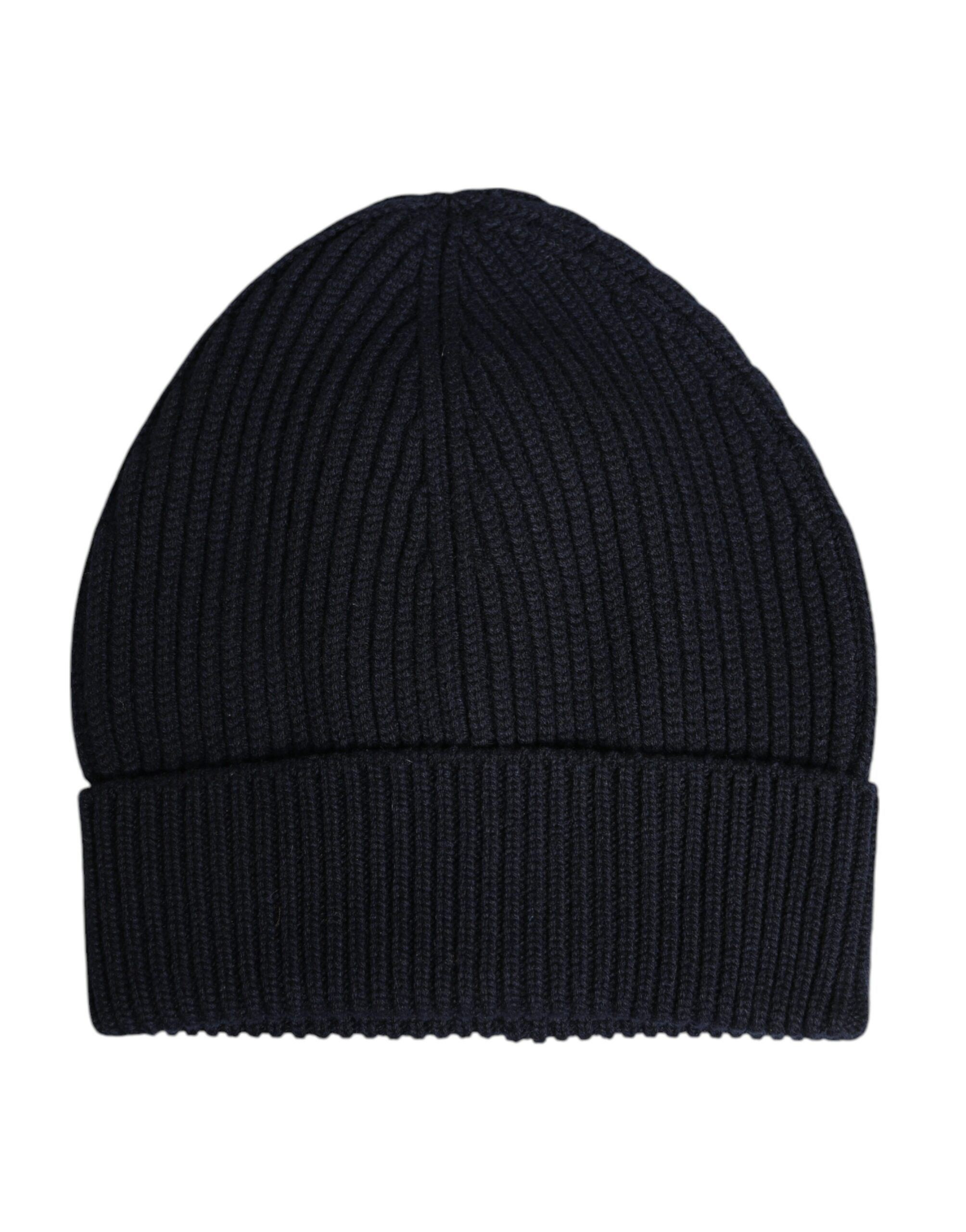Dolce & Gabbana Black Cashmere Knitted Winter Beanie Men's Hat Size ONE SIZE - 1 Thumbnail
