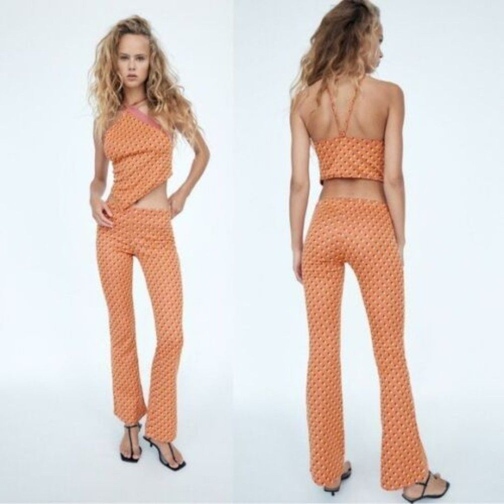 Zara NWT New ZARA Jacquard Knit Geometric Print Pull On Flare Or Size 27" / US 4 / IT 40 - 1 Thumbnail
