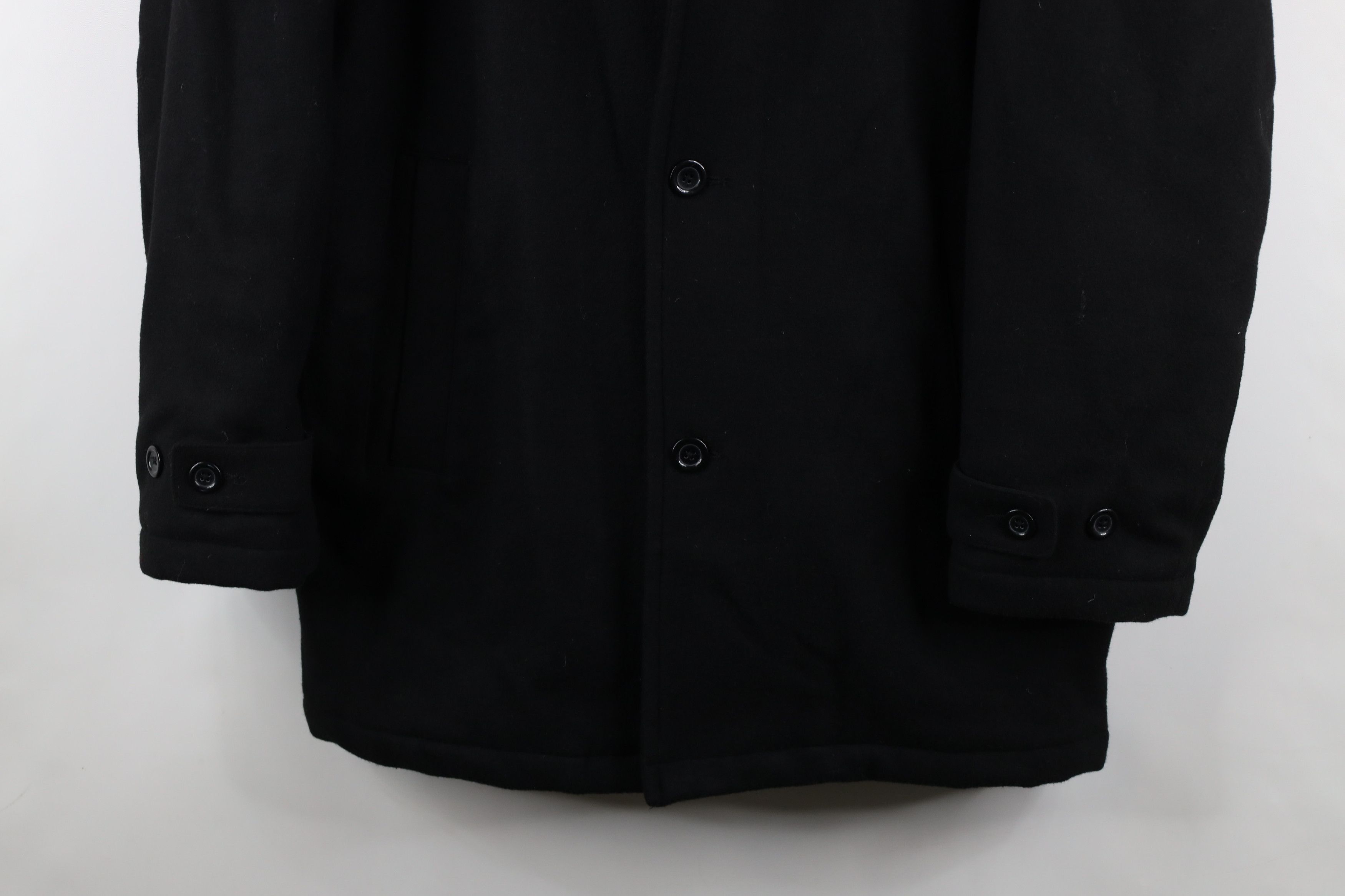 Johnston & Murphy × Vintage Johnston & Murphy Wool Cashmere Button Car Coat Jacket Black Size US L / EU 52-54 / 3 - 4 Thumbnail