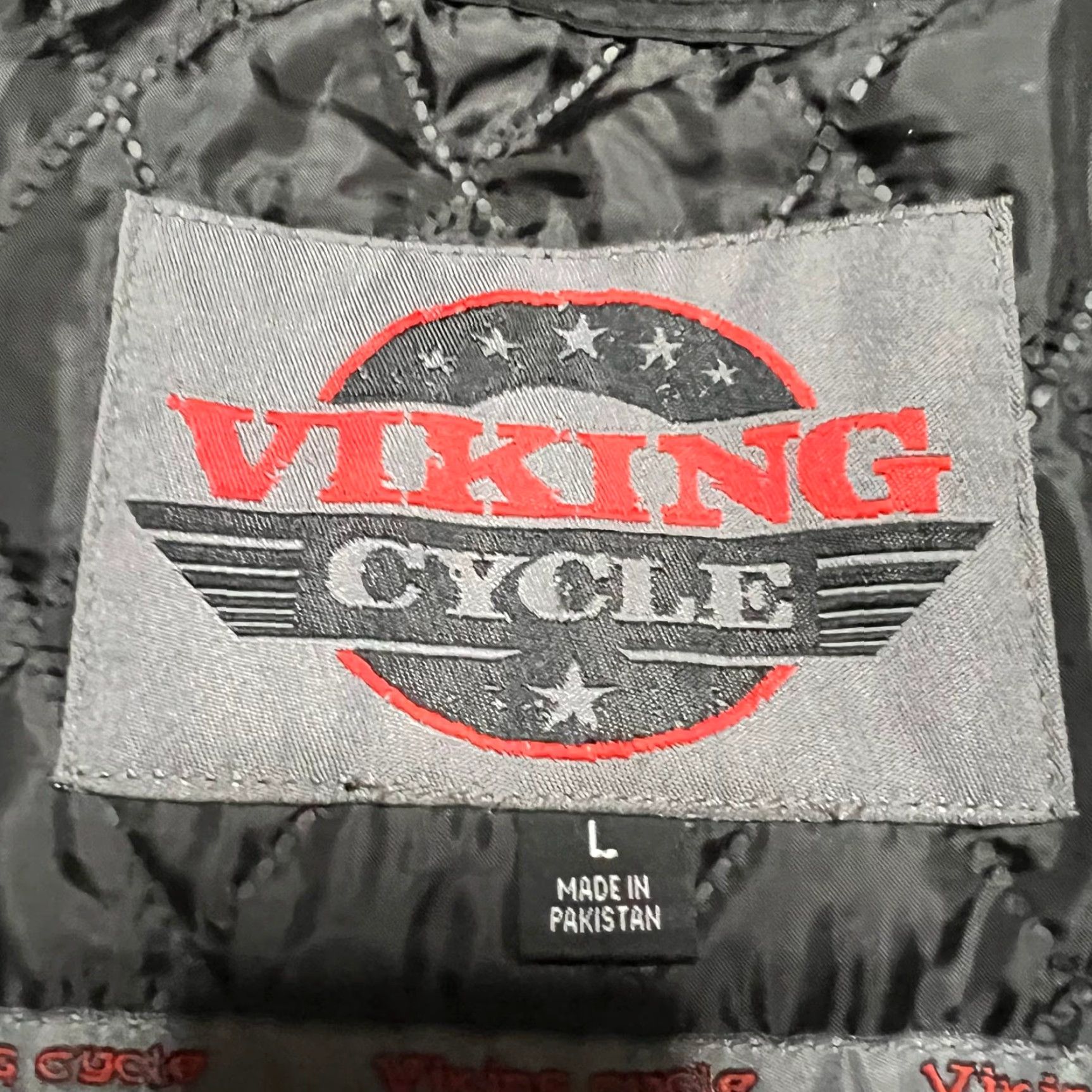 Vintage Viking Motorcycle Jacket Mens Large Armored Removable Padded Coat Black L Regular Men Size US L / EU 52-54 / 3 - 6 Thumbnail