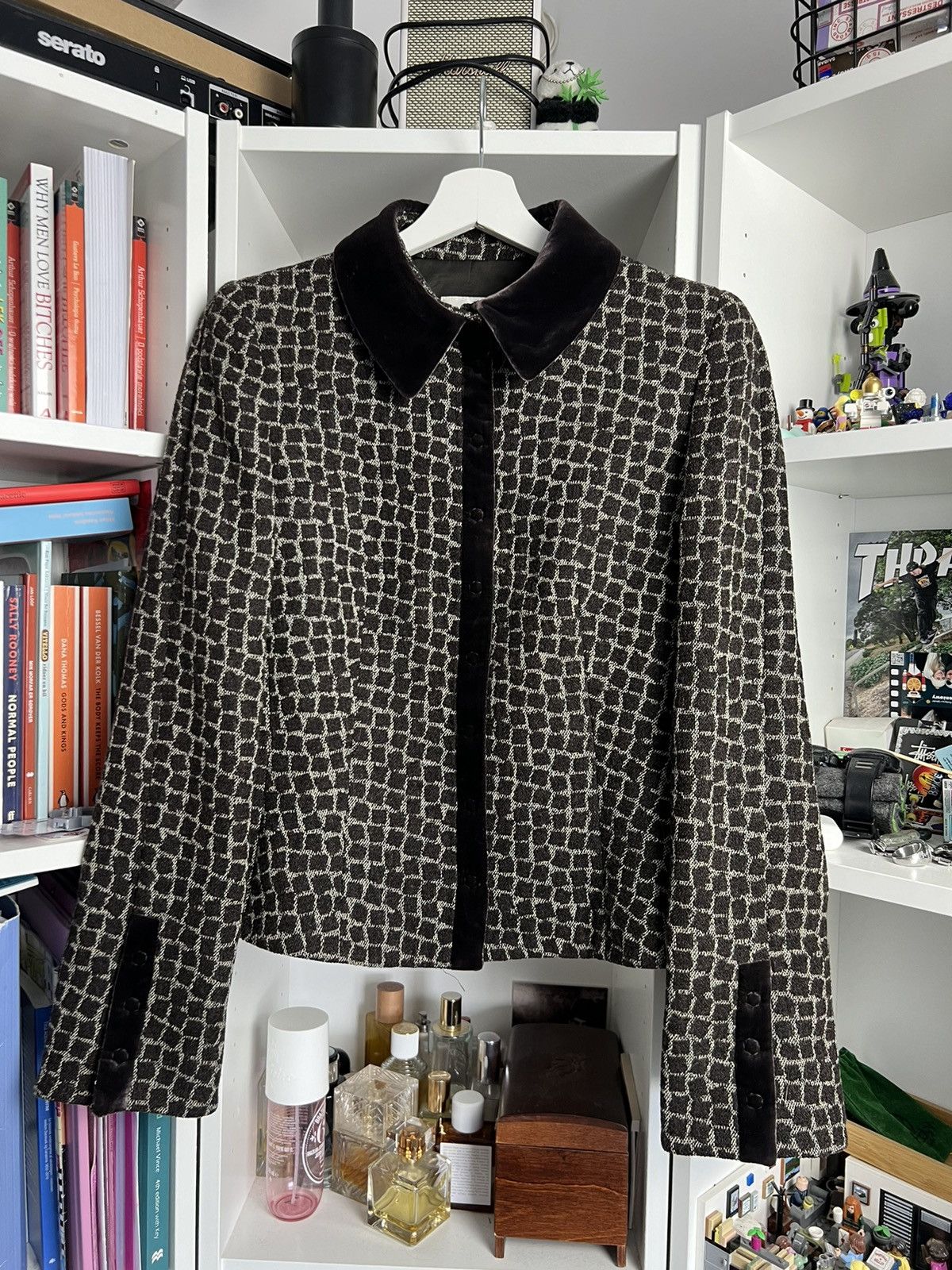 Armani Collezioni × Designer × Vintage Vintage Armani Collezioni wool cropped blazer jacket S luxury Size S / US 4 / IT 40 - 1 Thumbnail