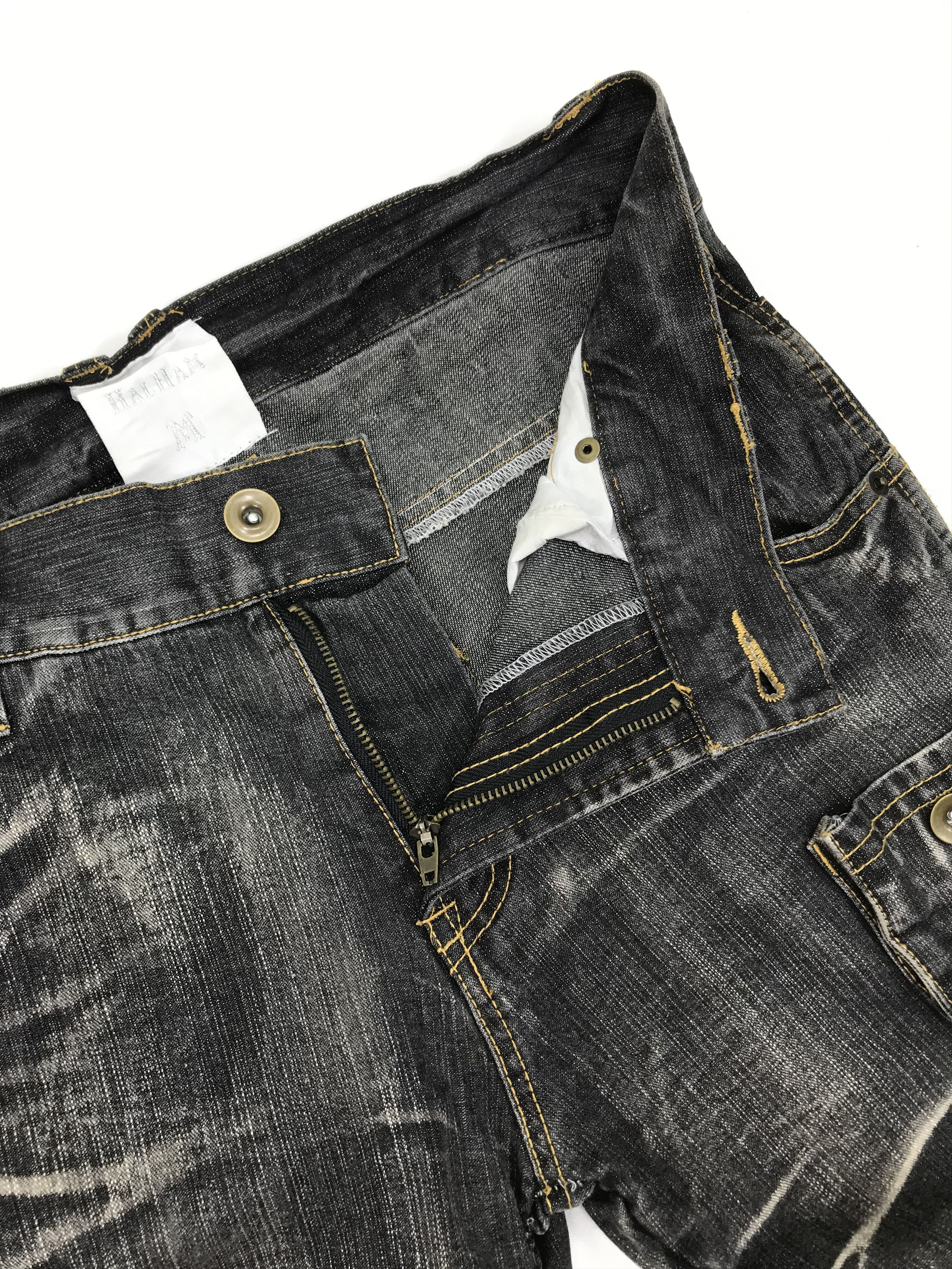 Japanese Brand Japanese Halham Punk Style Faded Black Wrinkle Leg Jeans Size US 32 / EU 48 - 9 Thumbnail