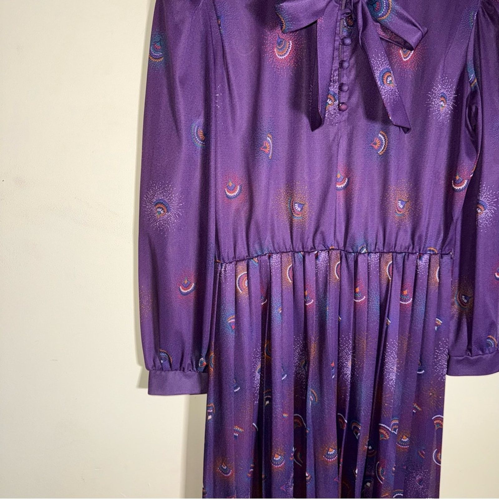Other VINTAGE 1970 sheer high neck whimsy core knee length dress M Size M / US 6-8 / IT 42-44 - 3 Thumbnail